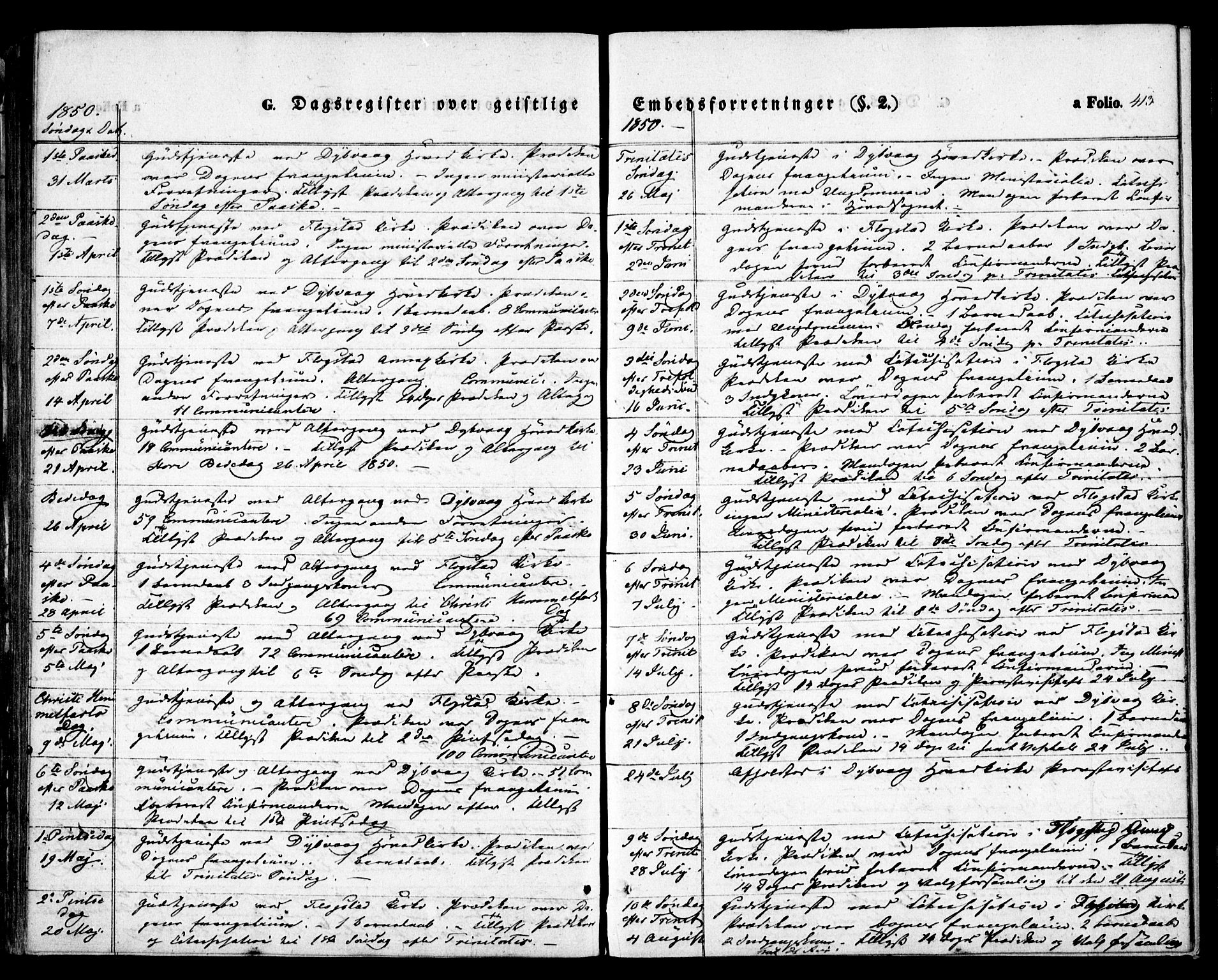 Dypvåg sokneprestkontor, AV/SAK-1111-0007/F/Fa/Faa/L0005: Parish register (official) no. A 5, 1841-1854, p. 413