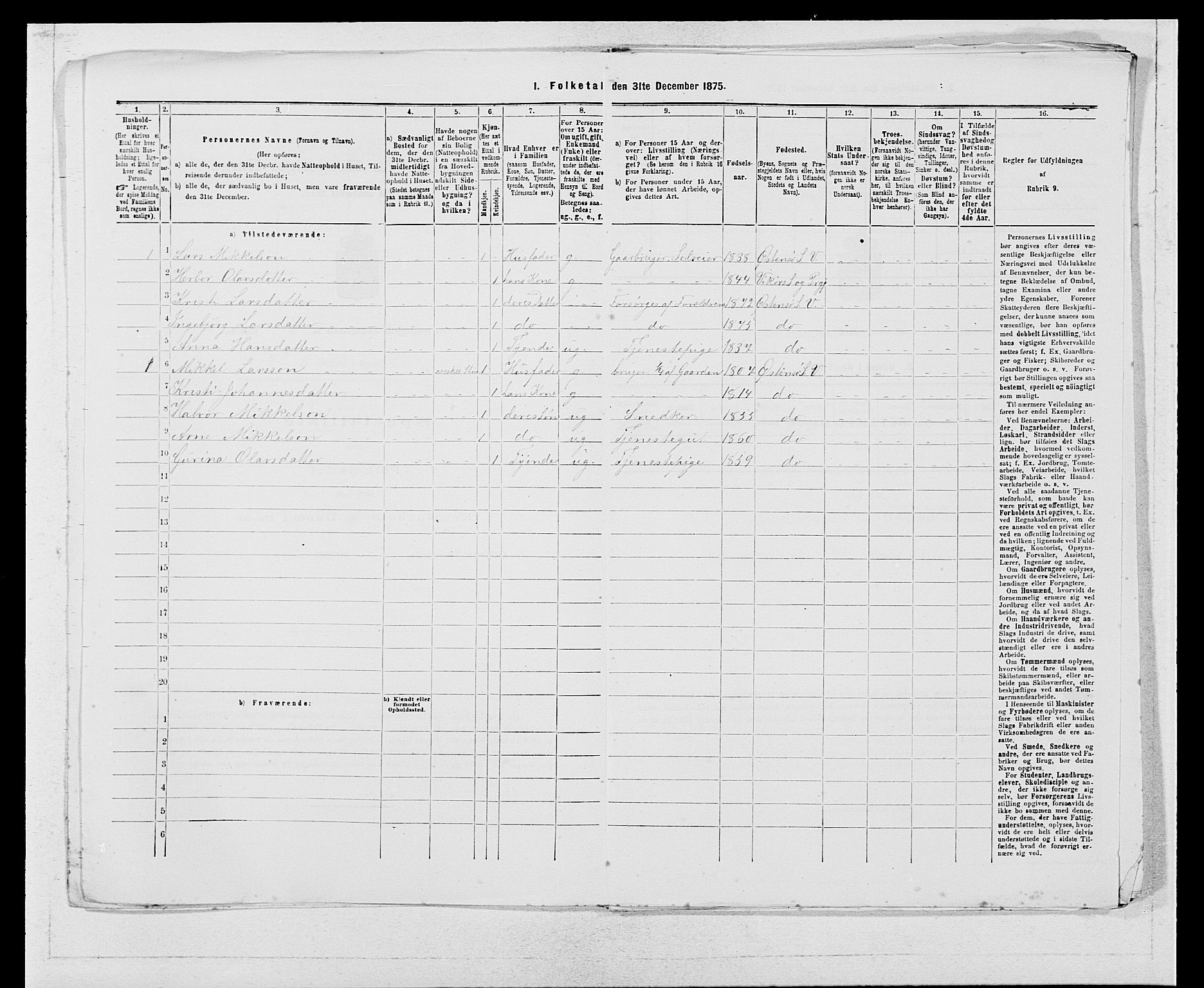 SAB, 1875 census for 1238P Vikør, 1875, p. 783