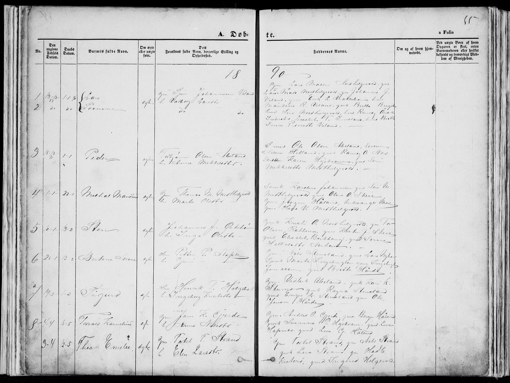 Vikedal sokneprestkontor, SAST/A-101840/01/V: Parish register (copy) no. B 10, 1864-1926, p. 55