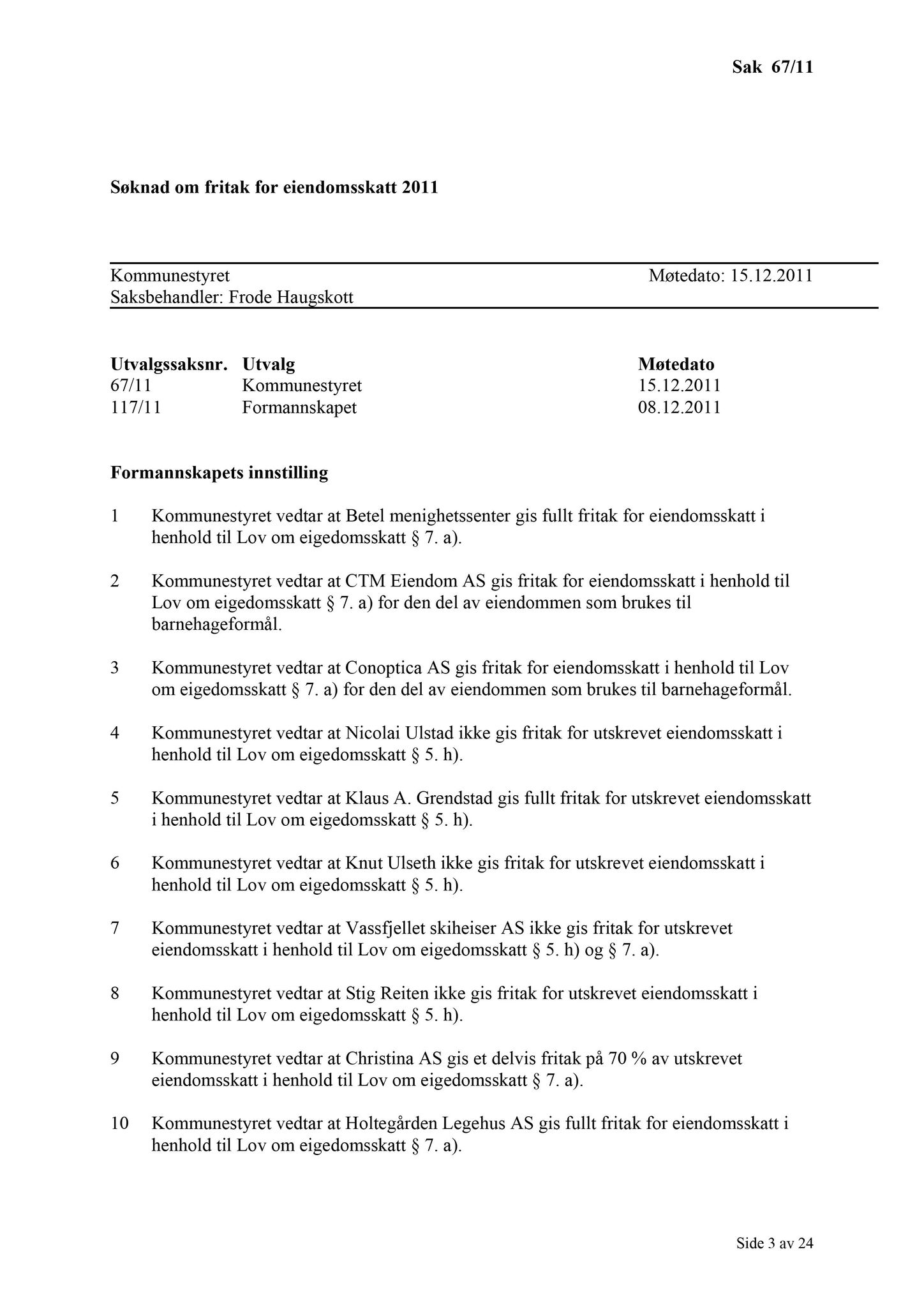 Klæbu Kommune, TRKO/KK/01-KS/L004: Kommunestyret - Møtedokumenter, 2011, p. 2346