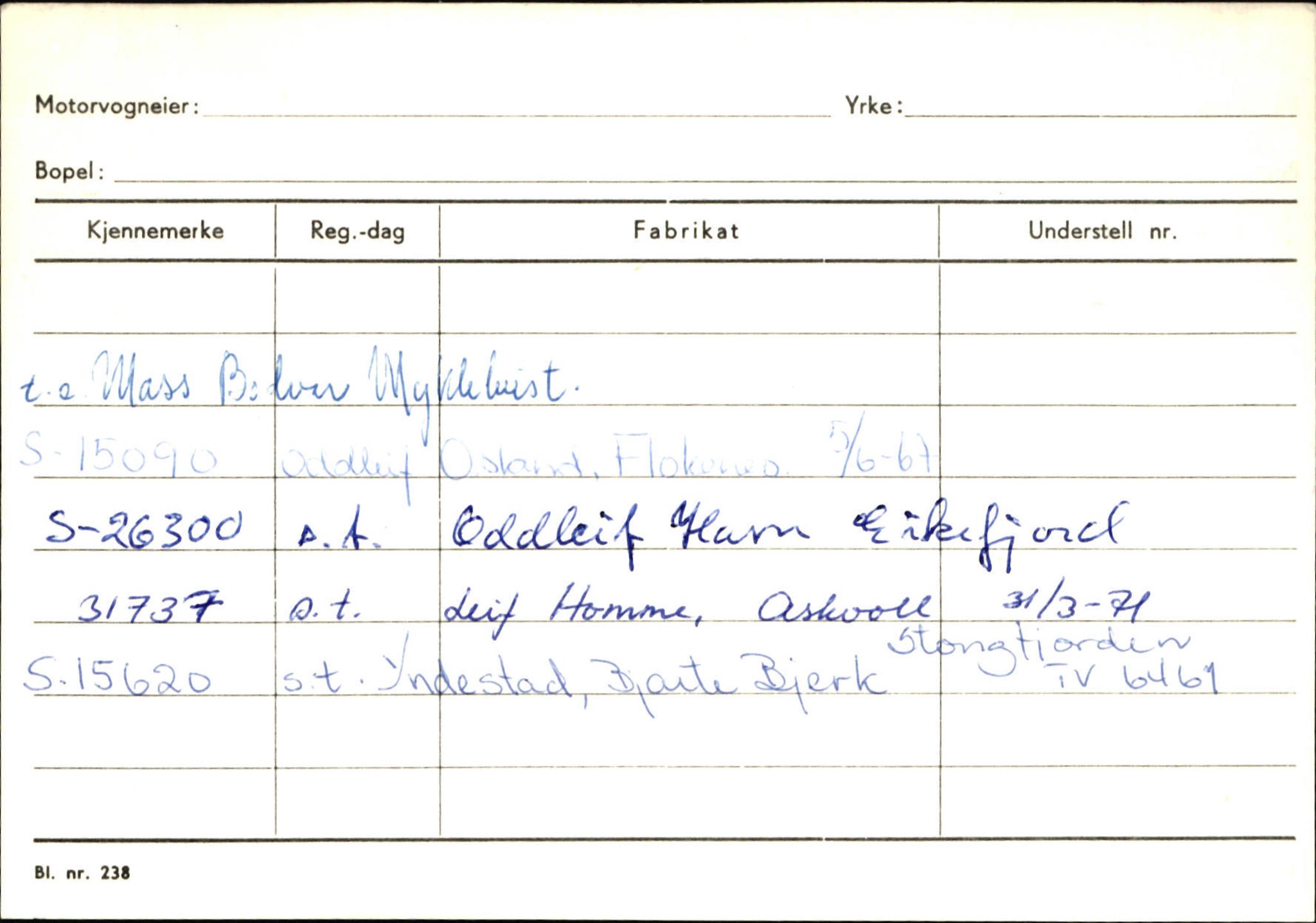 Statens vegvesen, Sogn og Fjordane vegkontor, AV/SAB-A-5301/4/F/L0132: Eigarregister Askvoll A-Å. Balestrand A-Å, 1945-1975, p. 442