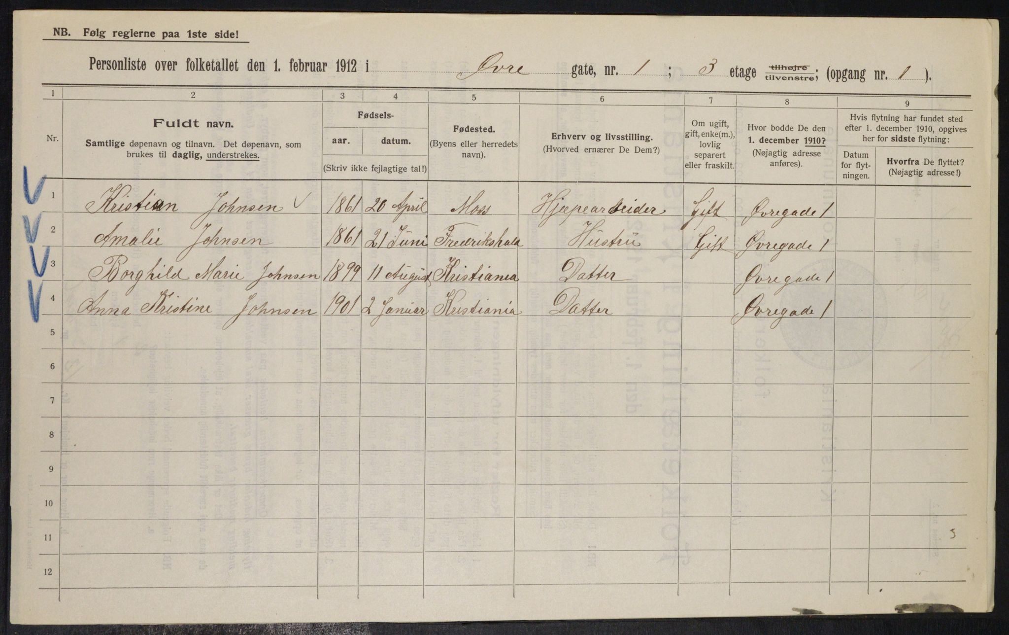 OBA, Municipal Census 1912 for Kristiania, 1912, p. 129771