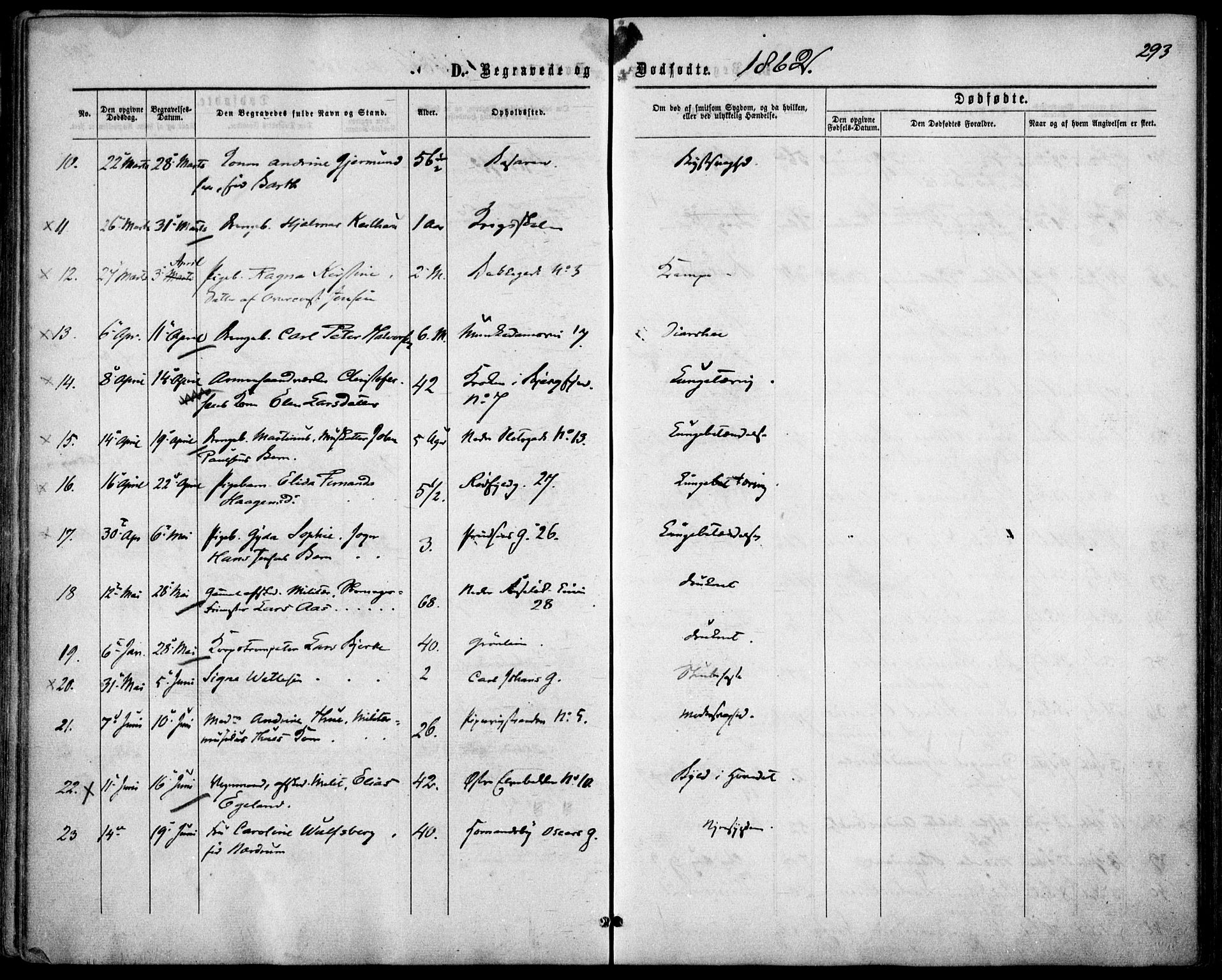 Garnisonsmenigheten Kirkebøker, AV/SAO-A-10846/F/Fa/L0010: Parish register (official) no. 10, 1859-1869, p. 293