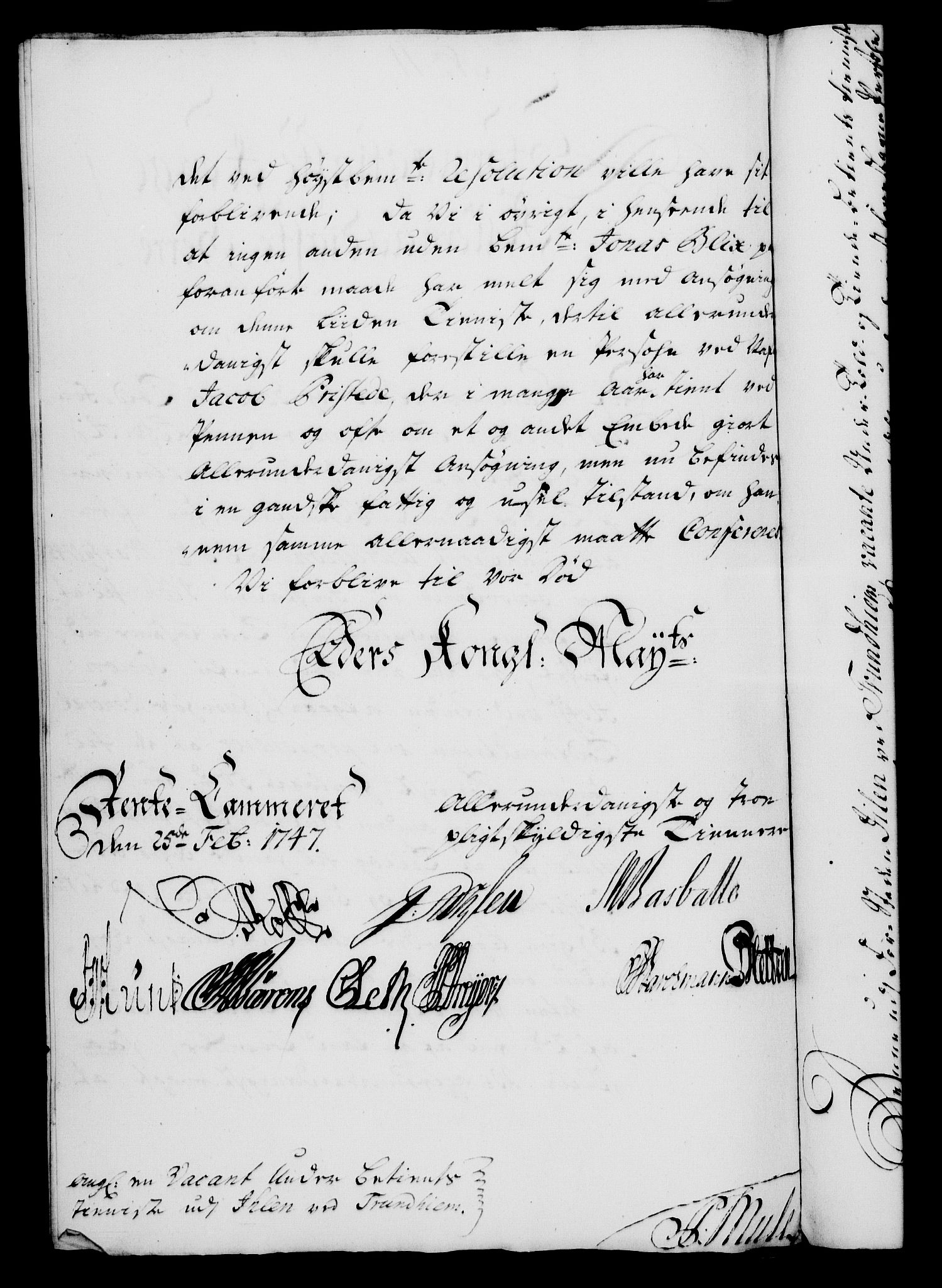 Rentekammeret, Kammerkanselliet, RA/EA-3111/G/Gf/Gfa/L0029: Norsk relasjons- og resolusjonsprotokoll (merket RK 52.29), 1746-1747, p. 252