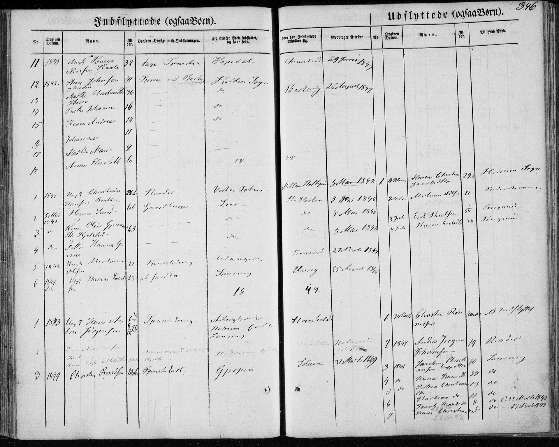 Brunlanes kirkebøker, AV/SAKO-A-342/F/Fa/L0004: Parish register (official) no. I 4, 1846-1862, p. 346