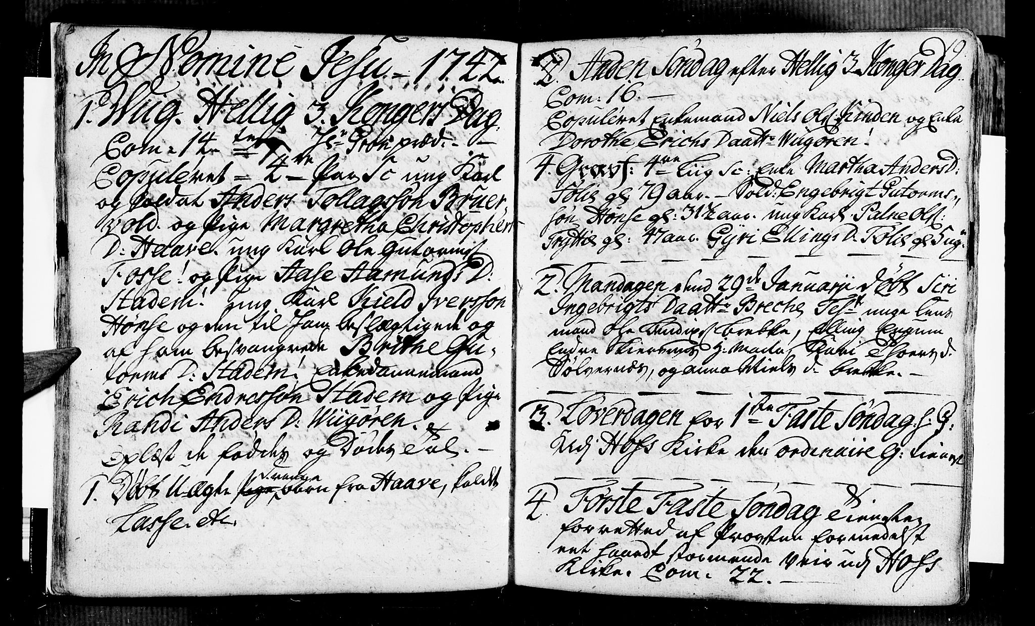 Vik sokneprestembete, AV/SAB-A-81501/H/Haa/Haaa/L0002: Parish register (official) no. A 2 / 1, 1740-1757, p. 19