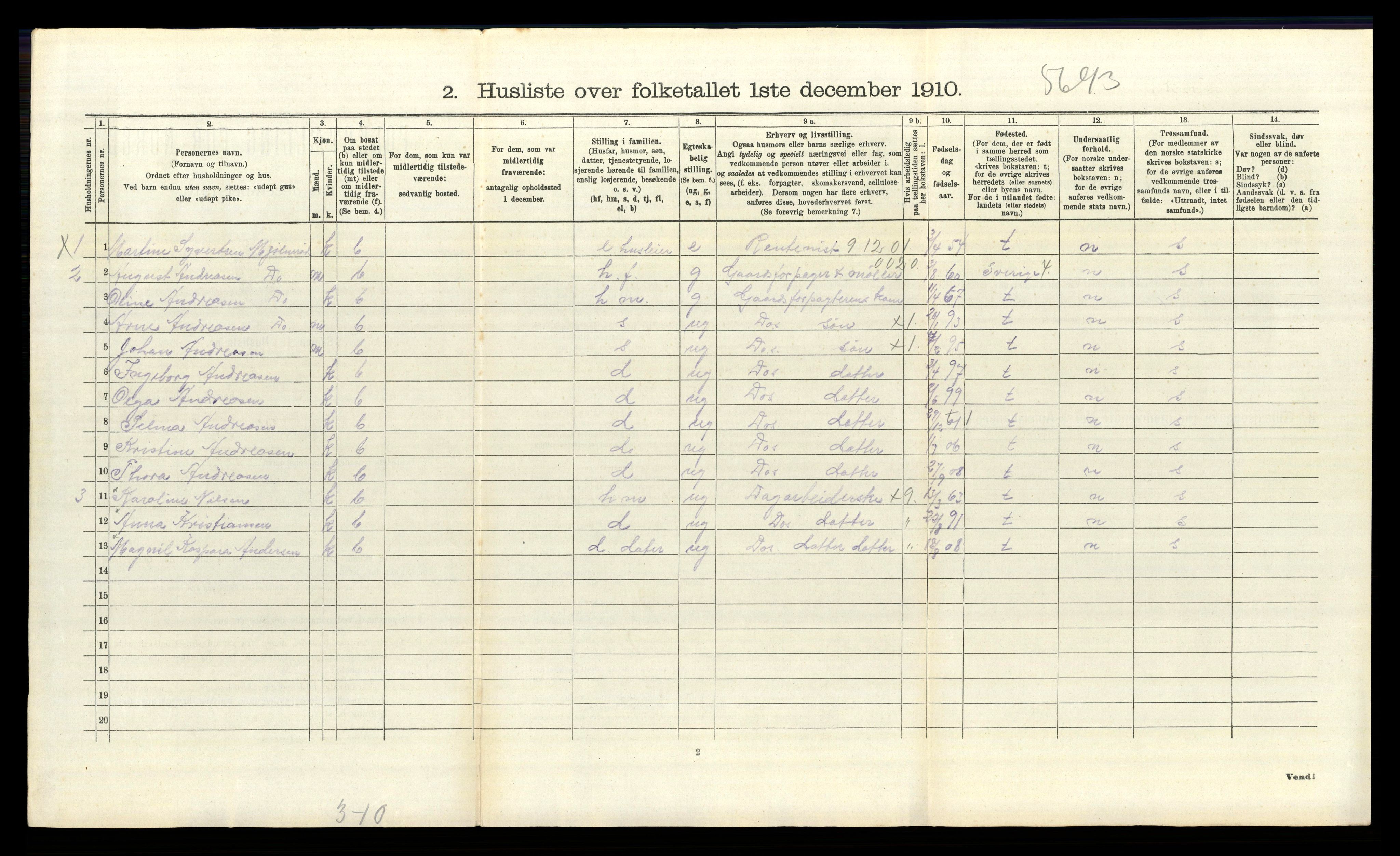 RA, 1910 census for Idd, 1910, p. 1493