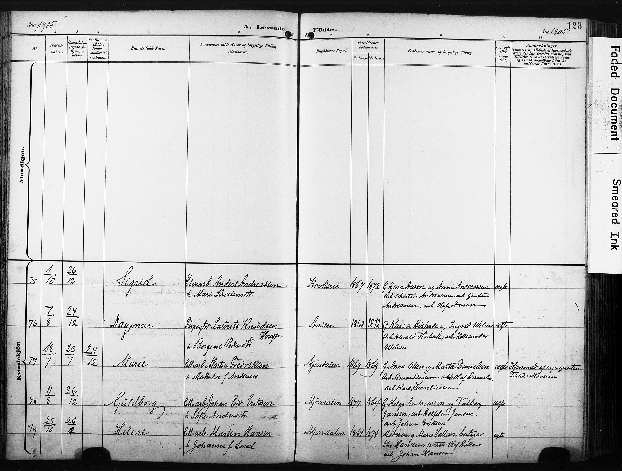 Nedre Eiker kirkebøker, AV/SAKO-A-612/F/Fa/L0005: Parish register (official) no. 5, 1898-1905, p. 123