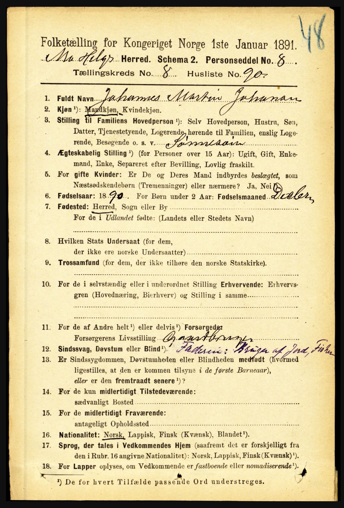 RA, 1891 census for 1833 Mo, 1891, p. 3560