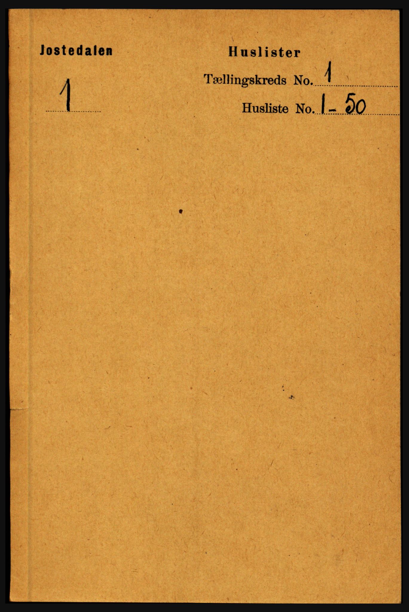 RA, 1891 census for 1427 Jostedal, 1891, p. 12