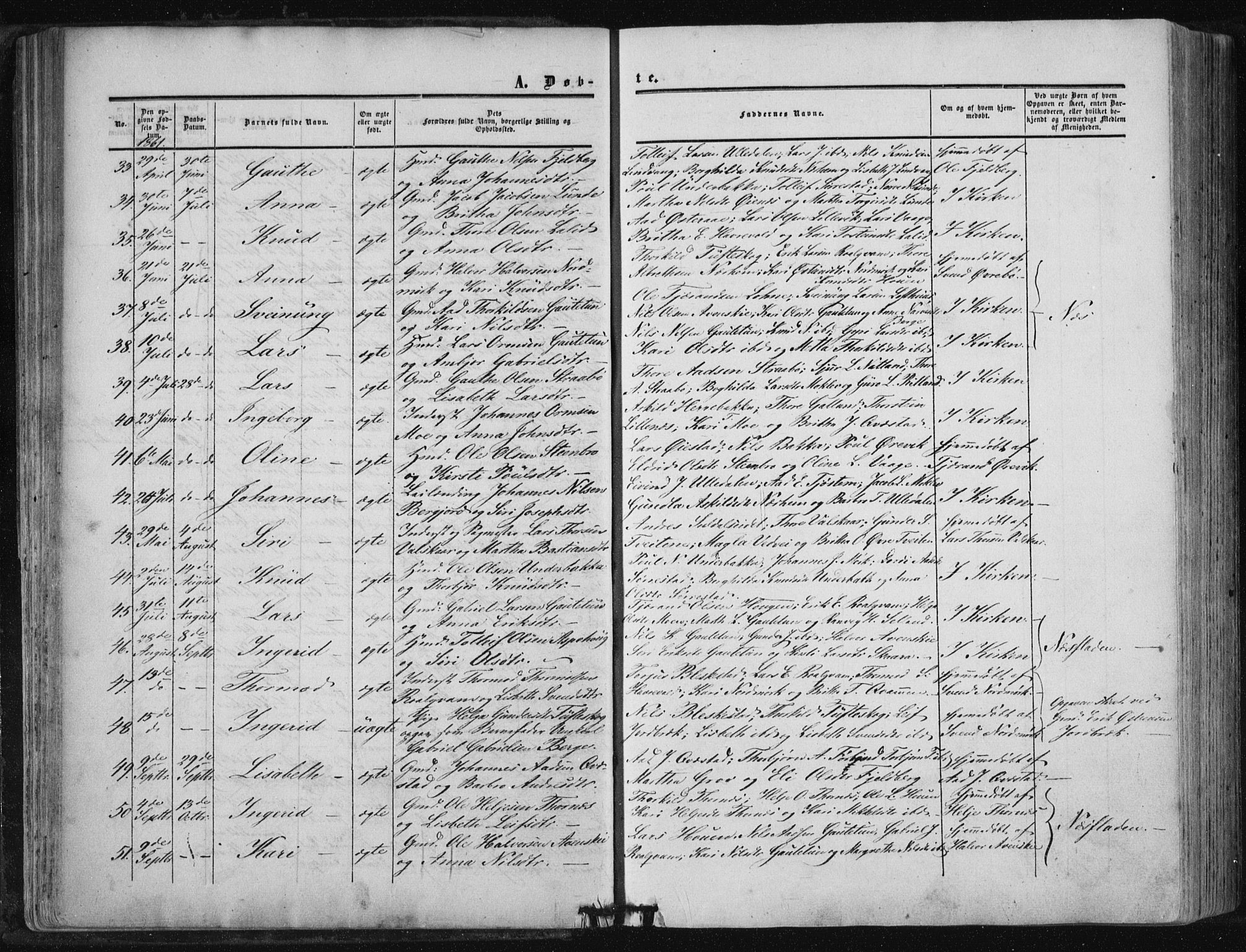 Suldal sokneprestkontor, AV/SAST-A-101845/01/IV/L0009: Parish register (official) no. A 9, 1854-1868