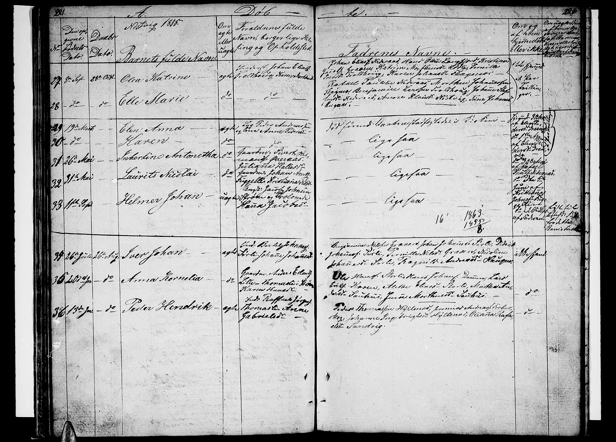 Ministerialprotokoller, klokkerbøker og fødselsregistre - Nordland, AV/SAT-A-1459/814/L0228: Parish register (copy) no. 814C01, 1838-1858, p. 221-222