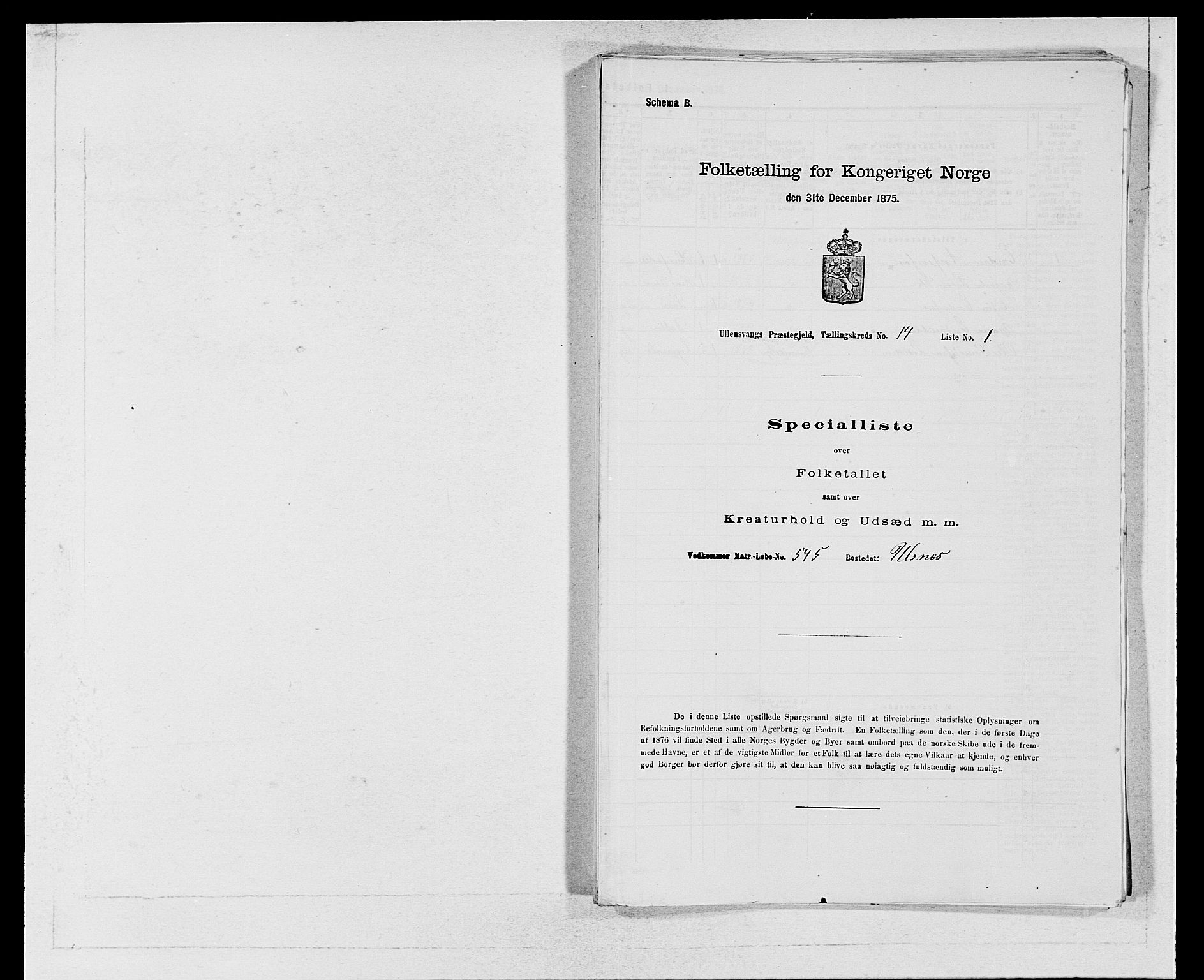 SAB, 1875 census for 1230P Ullensvang, 1875, p. 1390