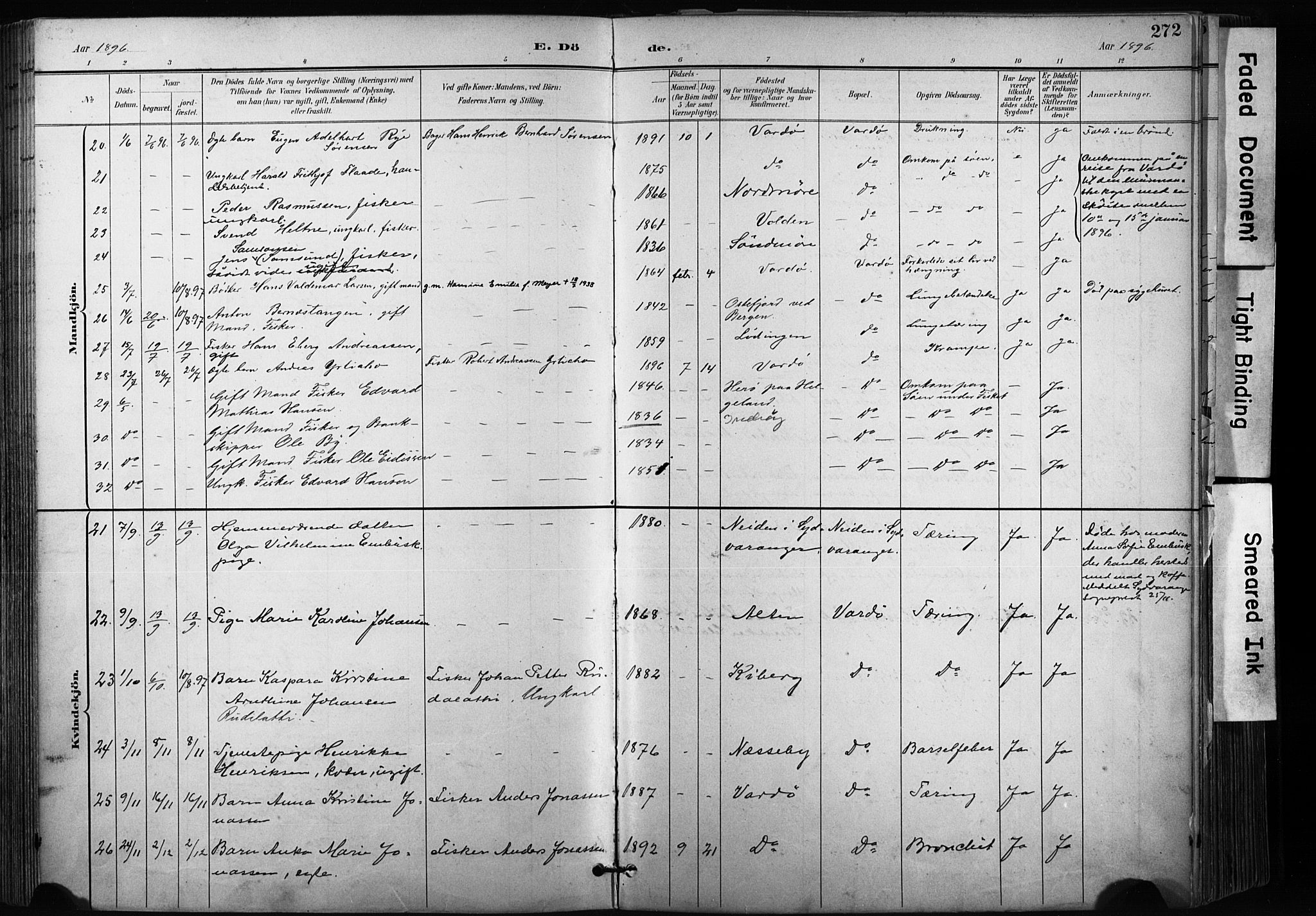 Vardø sokneprestkontor, SATØ/S-1332/H/Ha/L0010kirke: Parish register (official) no. 10, 1895-1907, p. 272