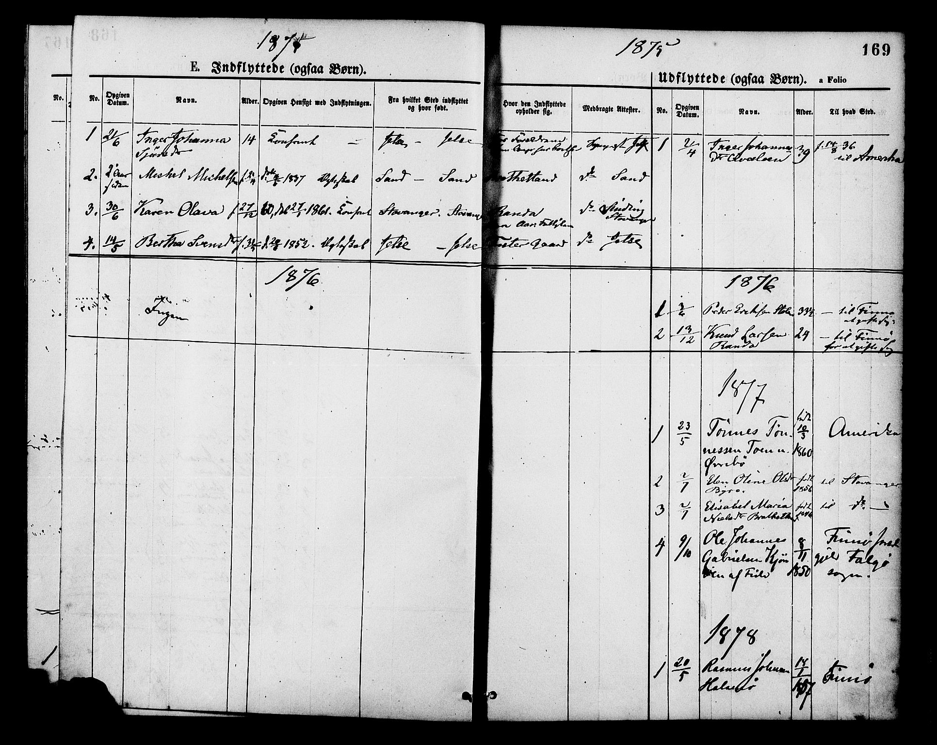 Hjelmeland sokneprestkontor, SAST/A-101843/01/IV/L0013: Parish register (official) no. A 13, 1872-1886, p. 169
