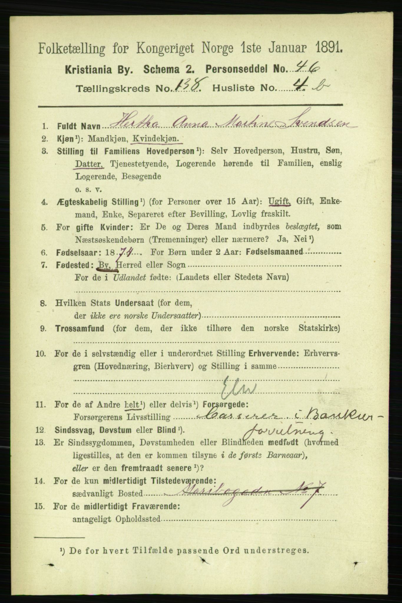 RA, 1891 census for 0301 Kristiania, 1891, p. 76588