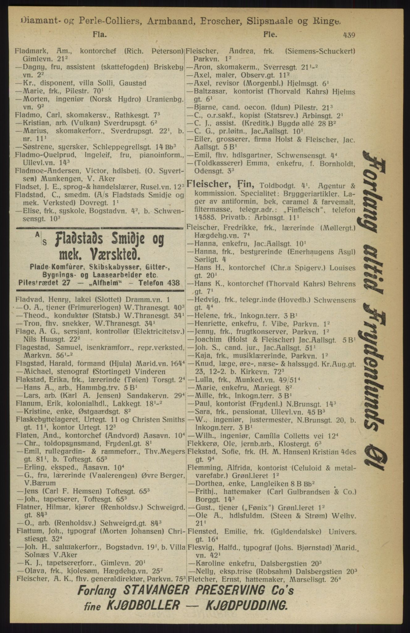 Kristiania/Oslo adressebok, PUBL/-, 1914, p. 439