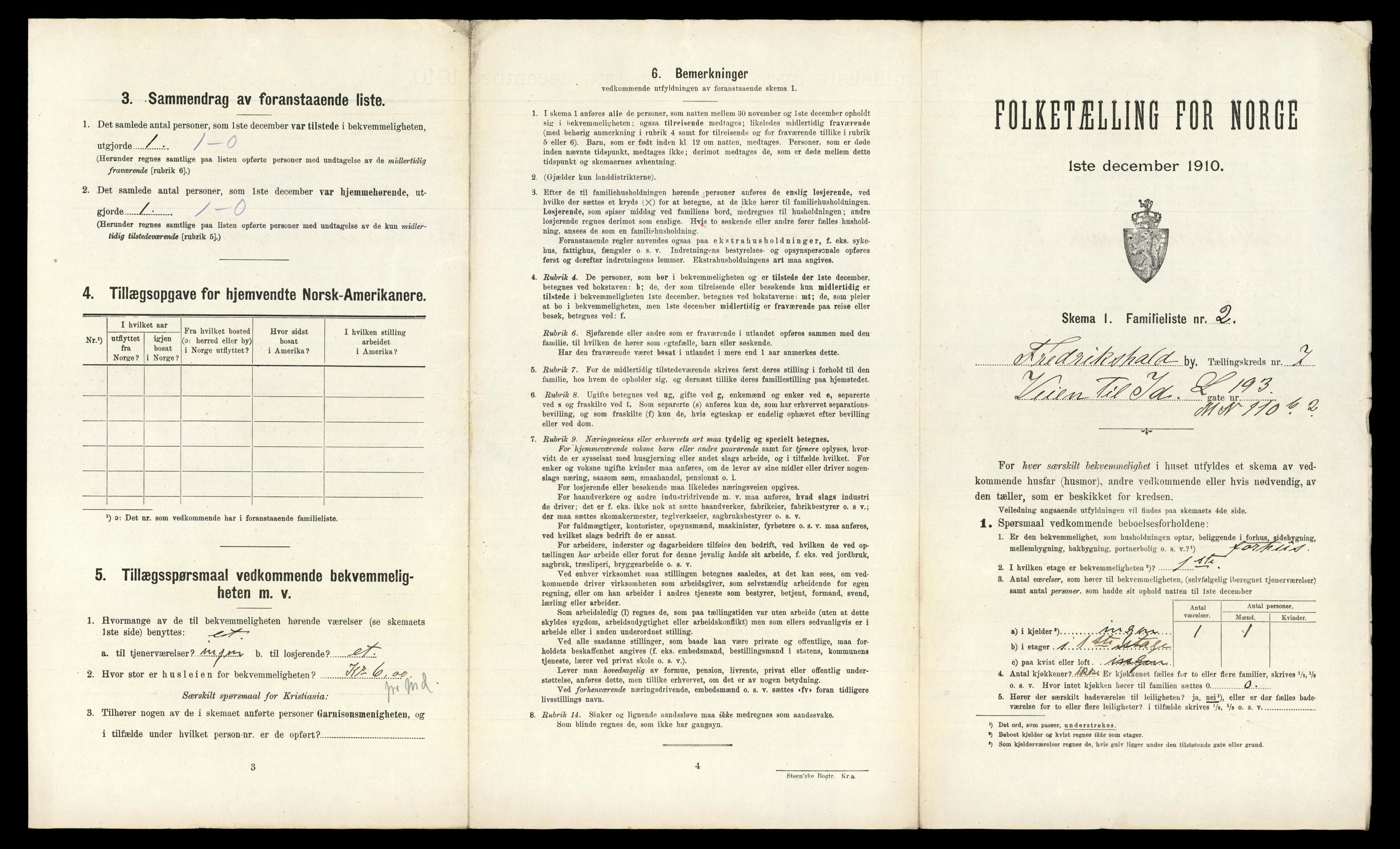 RA, 1910 census for Fredrikshald, 1910, p. 2012