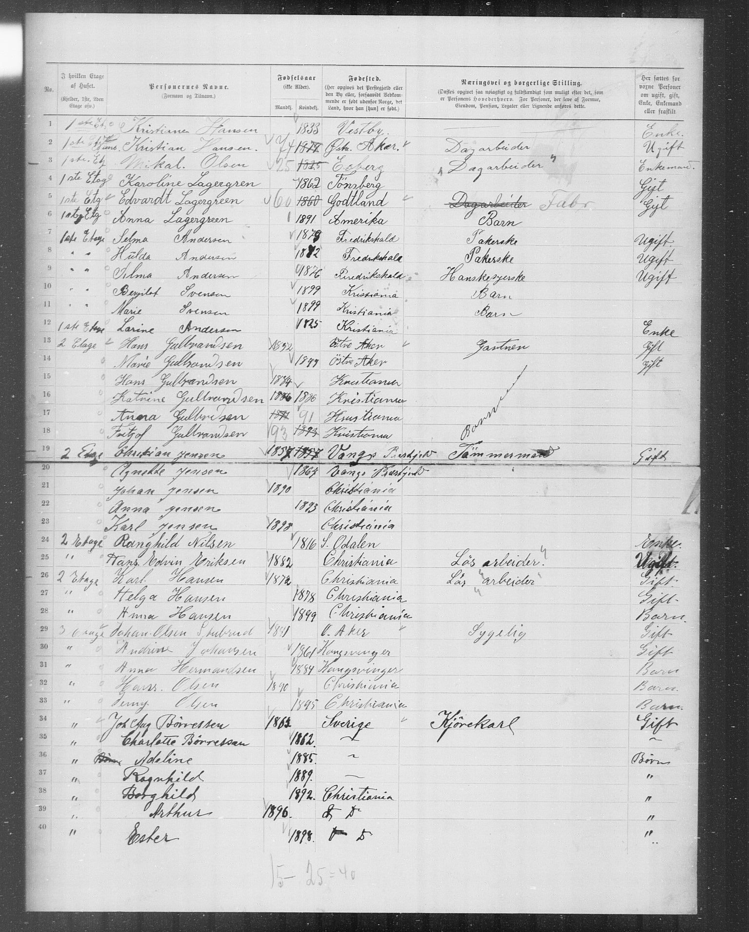 OBA, Municipal Census 1899 for Kristiania, 1899, p. 9426