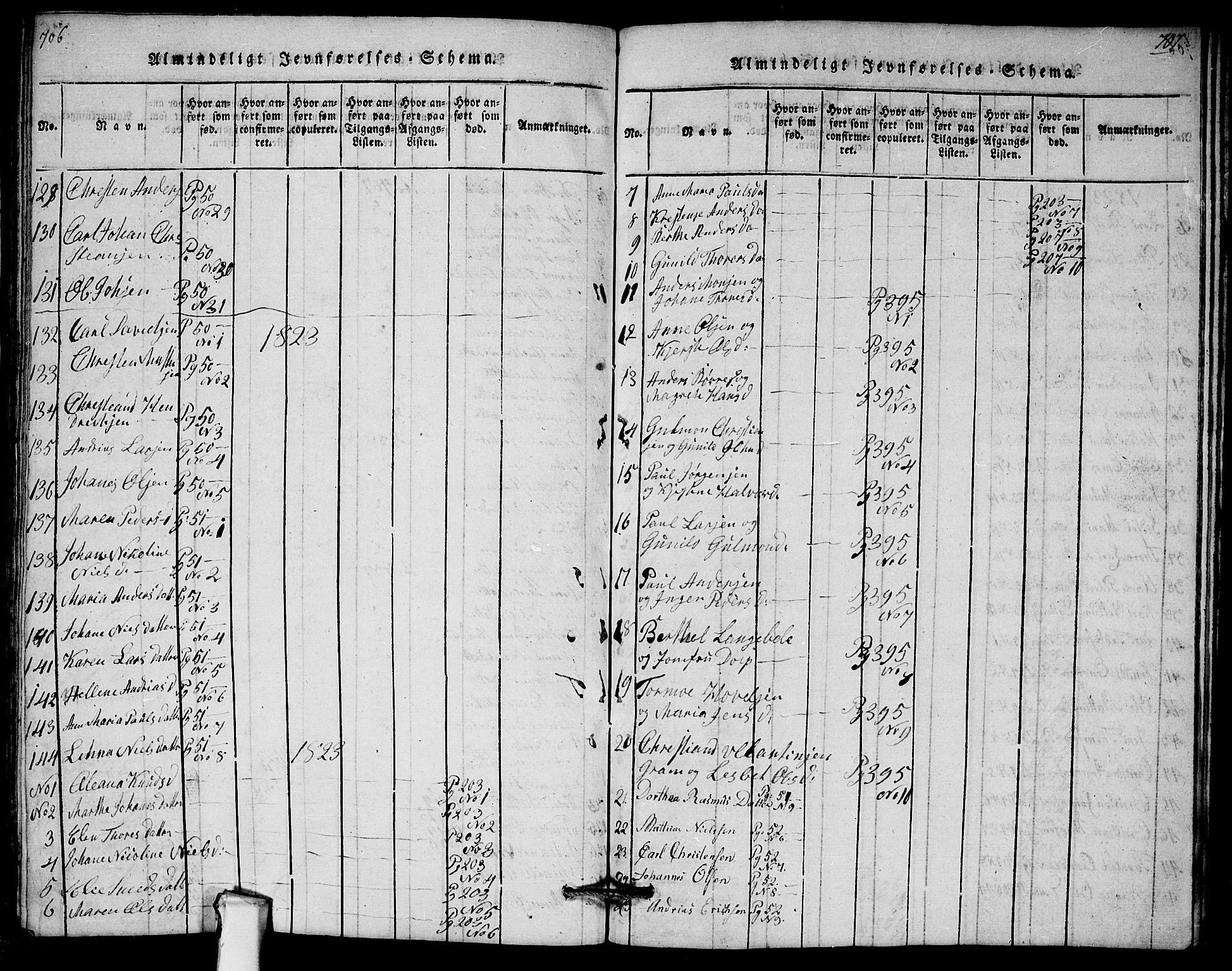 Askim prestekontor Kirkebøker, SAO/A-10900/G/Ga/L0001: Parish register (copy) no. 1, 1817-1846, p. 706-707