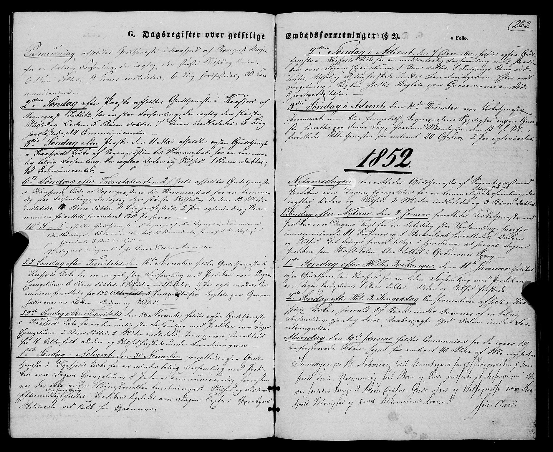 Talvik sokneprestkontor, SATØ/S-1337/H/Ha/L0016kirke: Parish register (official) no. 16, 1847-1857, p. 263