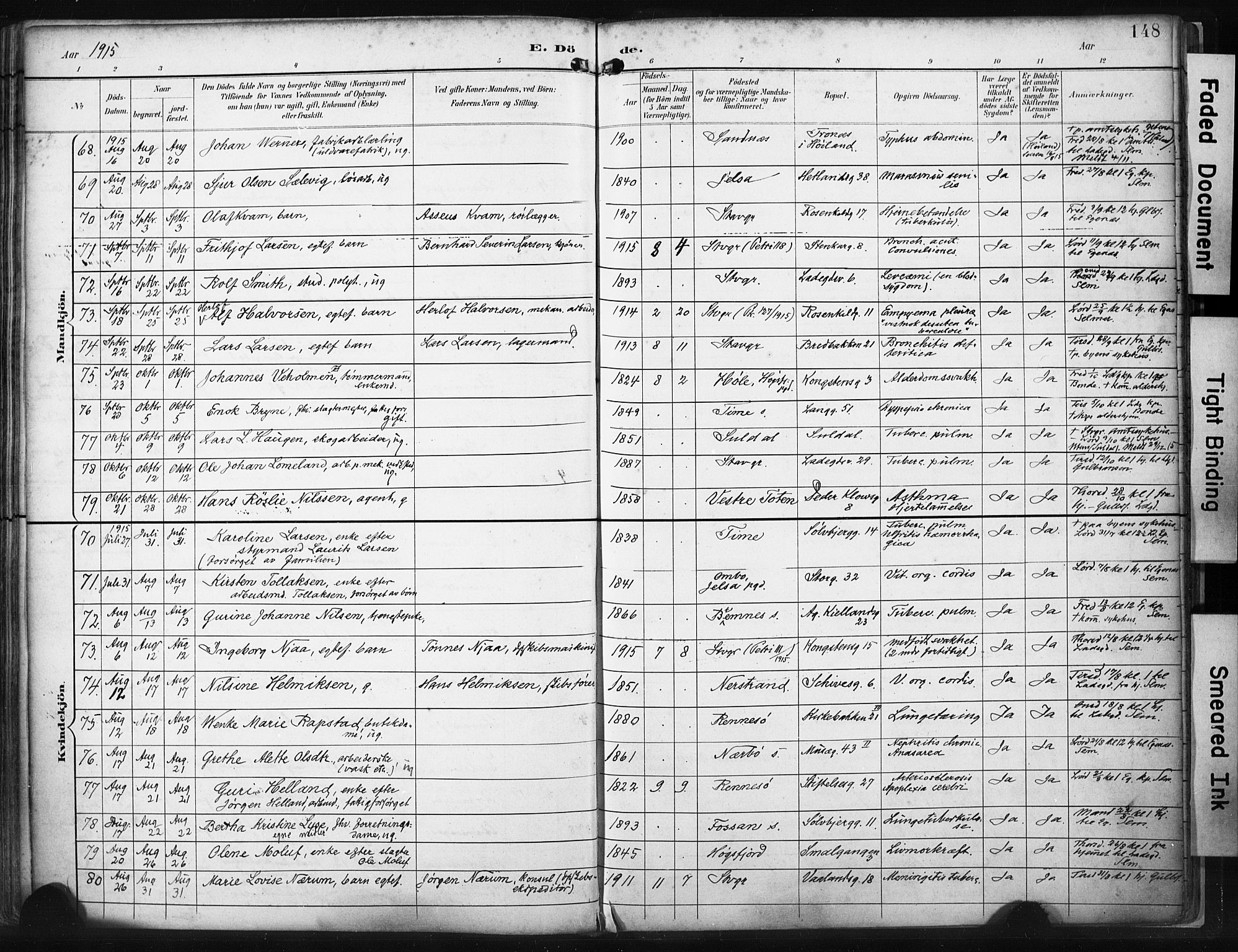 St. Petri sokneprestkontor, AV/SAST-A-101813/001/30/30BA/L0022: Parish register (official) no. A 22, 1895-1919, p. 148