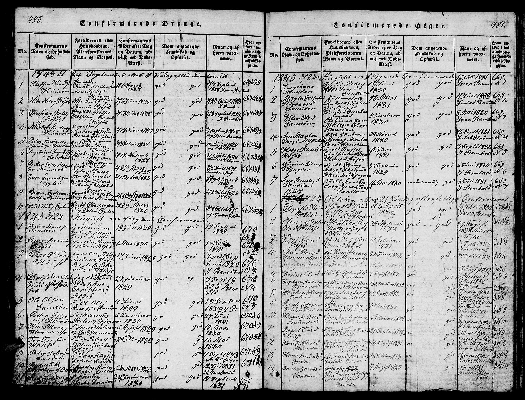 Ministerialprotokoller, klokkerbøker og fødselsregistre - Møre og Romsdal, AV/SAT-A-1454/561/L0731: Parish register (copy) no. 561C01, 1817-1867, p. 480-481