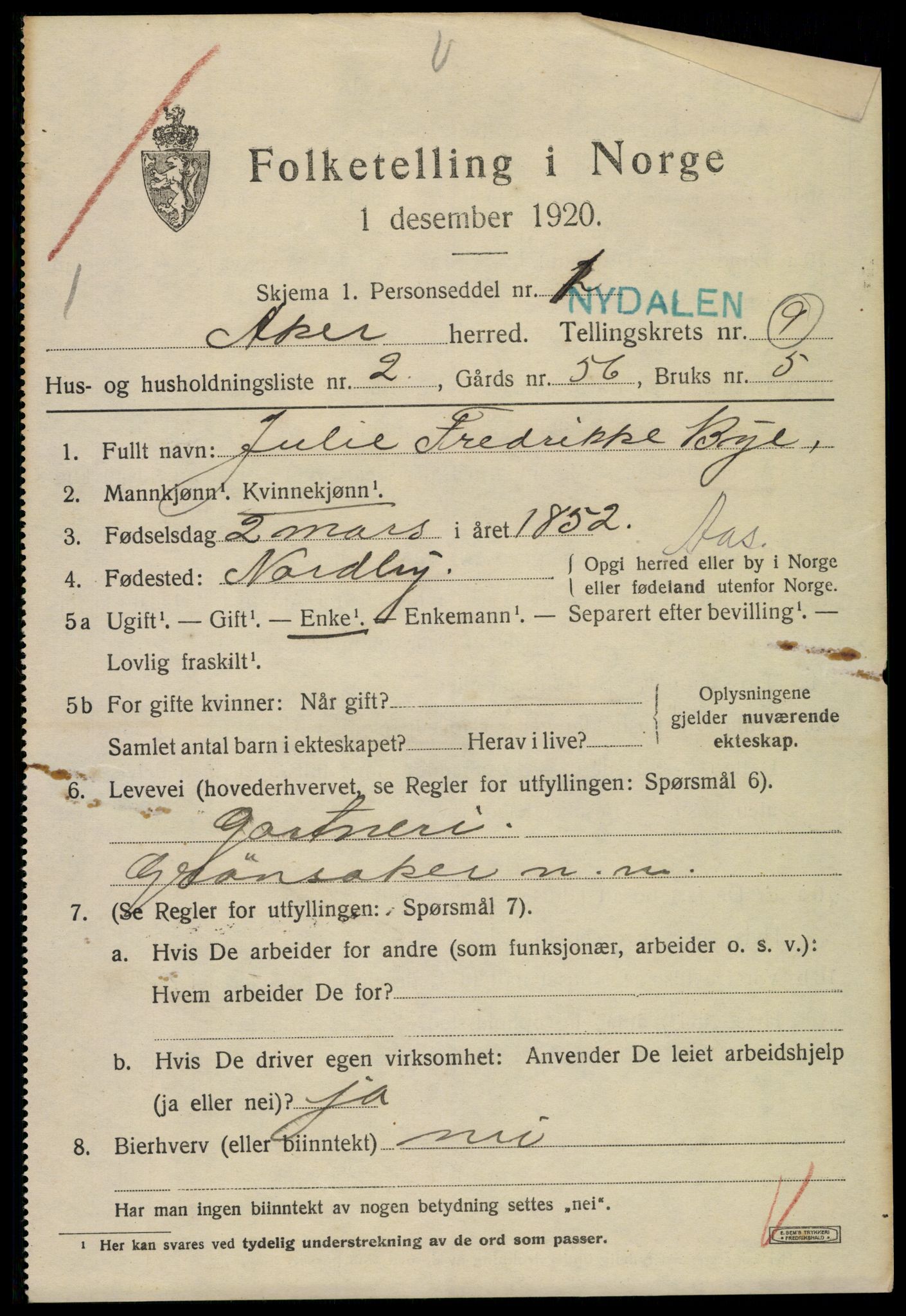 SAO, 1920 census for Aker, 1920, p. 56732