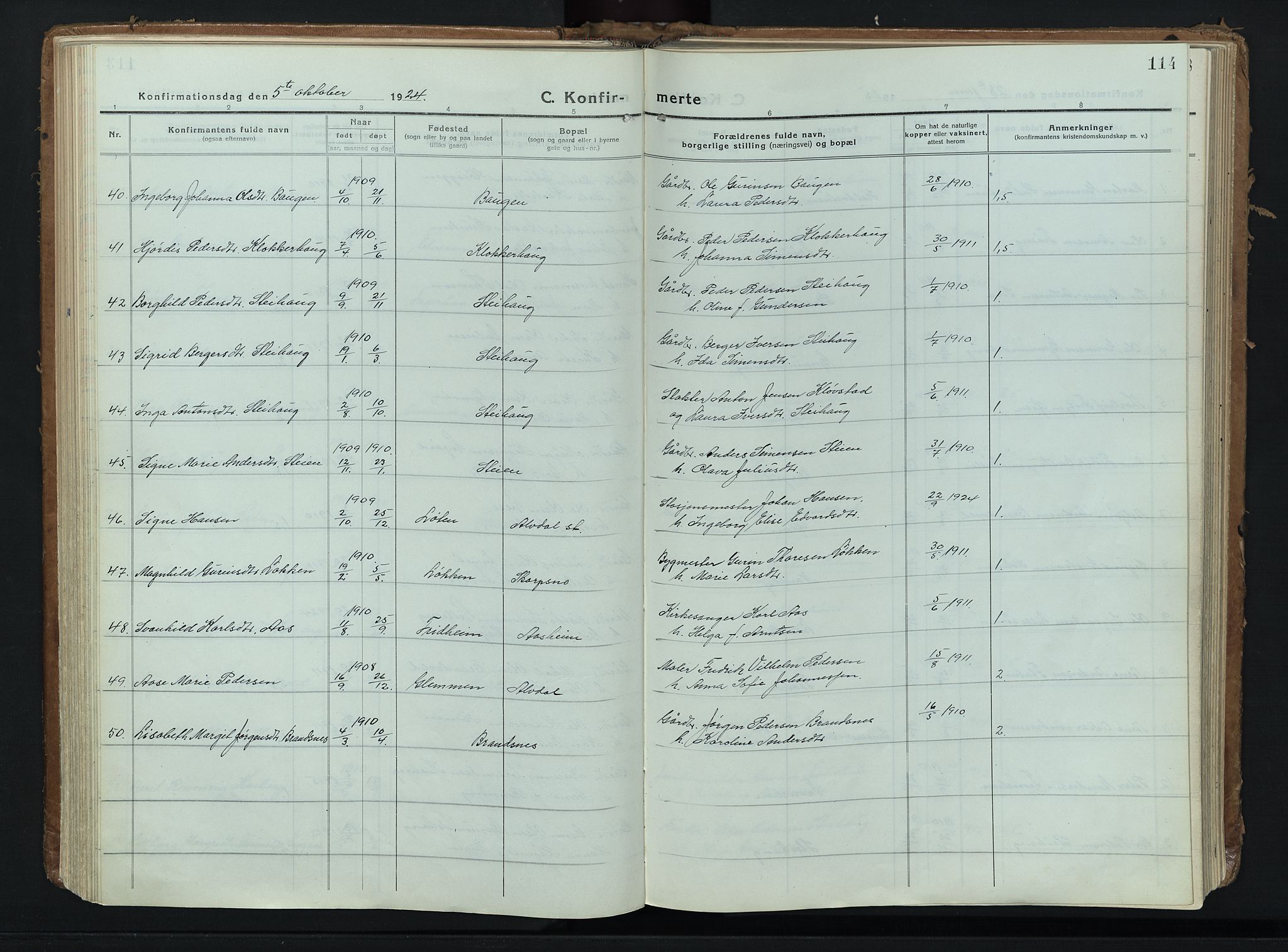 Alvdal prestekontor, AV/SAH-PREST-060/H/Ha/Haa/L0006: Parish register (official) no. 6, 1920-1937, p. 114