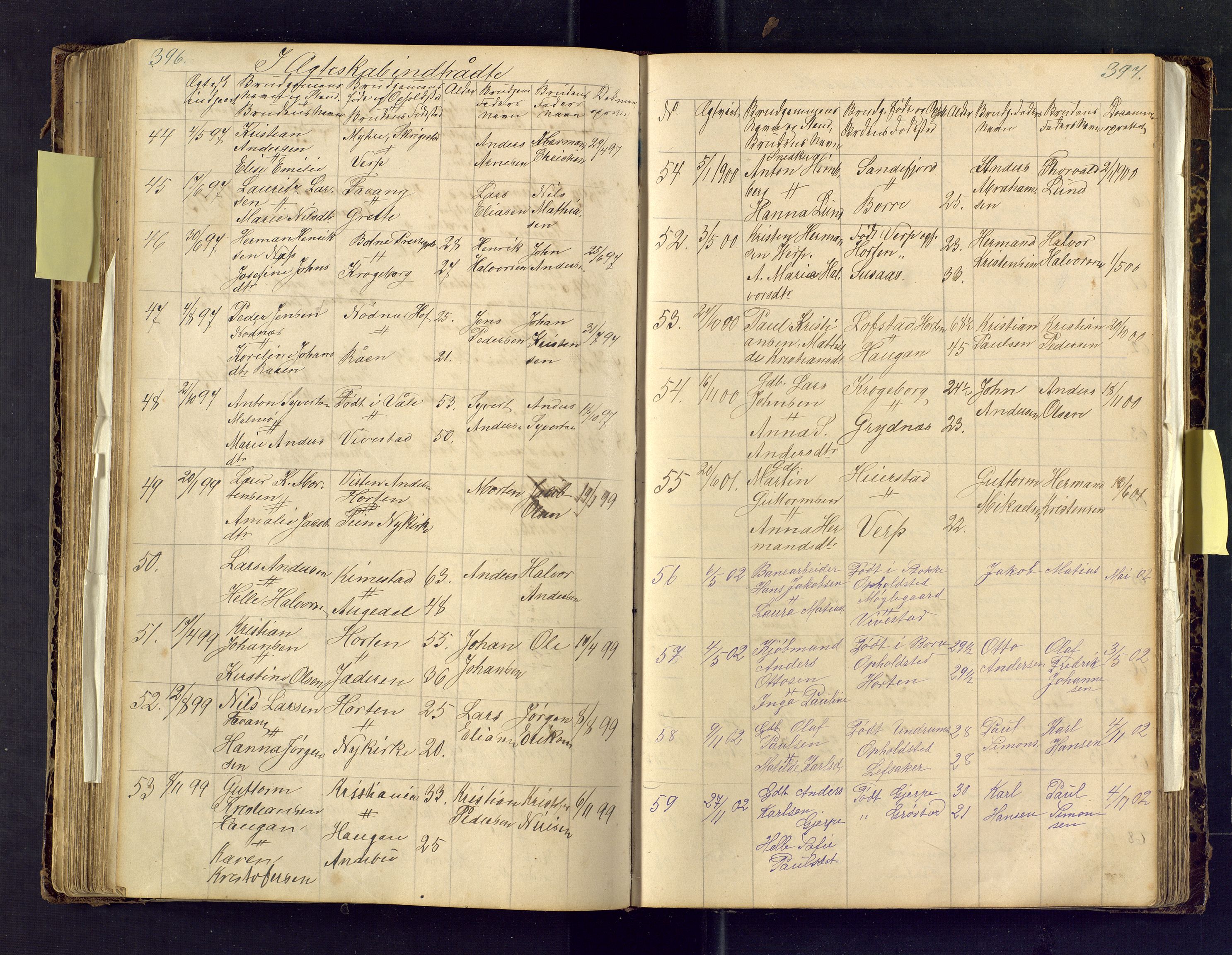 Den evangelisk lutherske frimenighet i Jarlsbergs grevskap med flere steder, AV/SAKO-P-1384/F/Fa/L0001: Dissenter register no. Fa/L0001, 1872-1925, p. 396-397