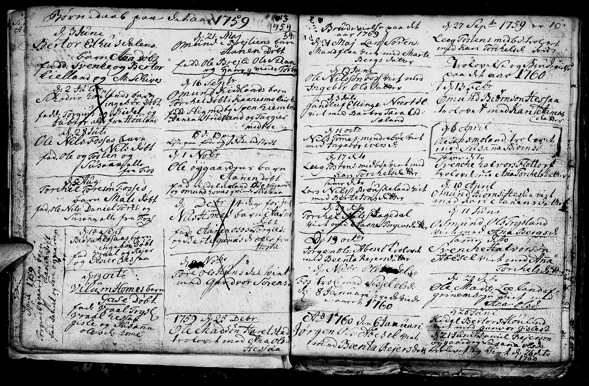 Bjelland sokneprestkontor, AV/SAK-1111-0005/F/Fb/Fba/L0002: Parish register (copy) no. B 2, 1753-1792, p. 10