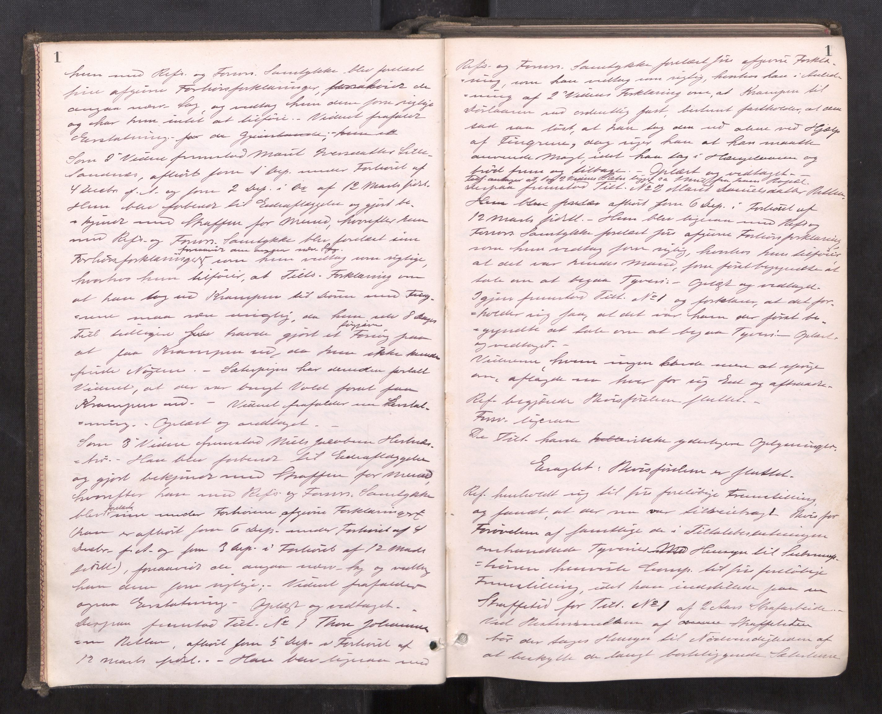 Nordmøre sorenskriveri, SAT/A-4132/1/1/1B/L0024: Ekstrarettsprotokoll, 1885-1888, p. 1