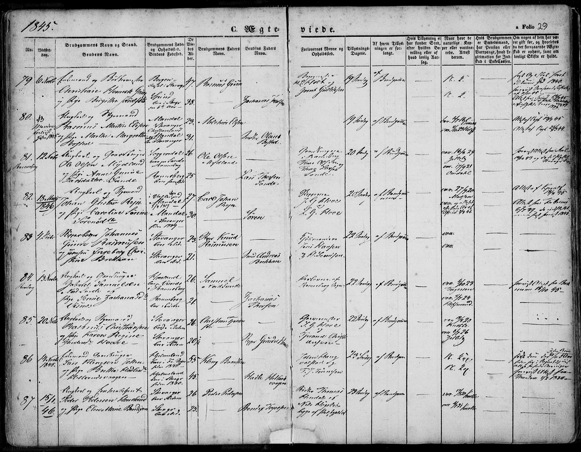 Domkirken sokneprestkontor, AV/SAST-A-101812/001/30/30BA/L0015: Parish register (official) no. A 14, 1842-1857, p. 29