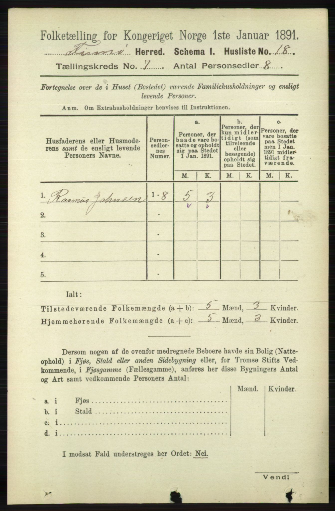 RA, 1891 census for 1141 Finnøy, 1891, p. 1504