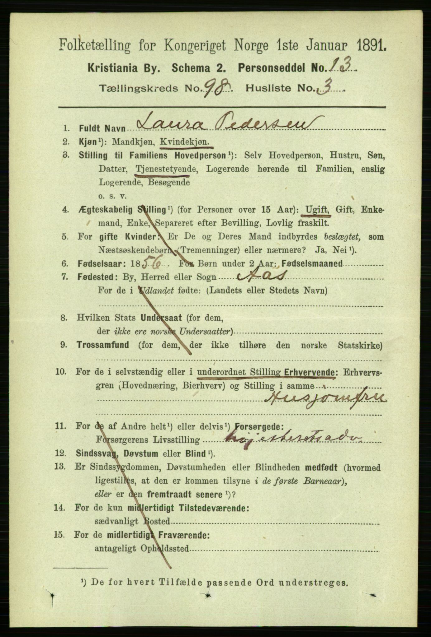 RA, 1891 census for 0301 Kristiania, 1891, p. 47782