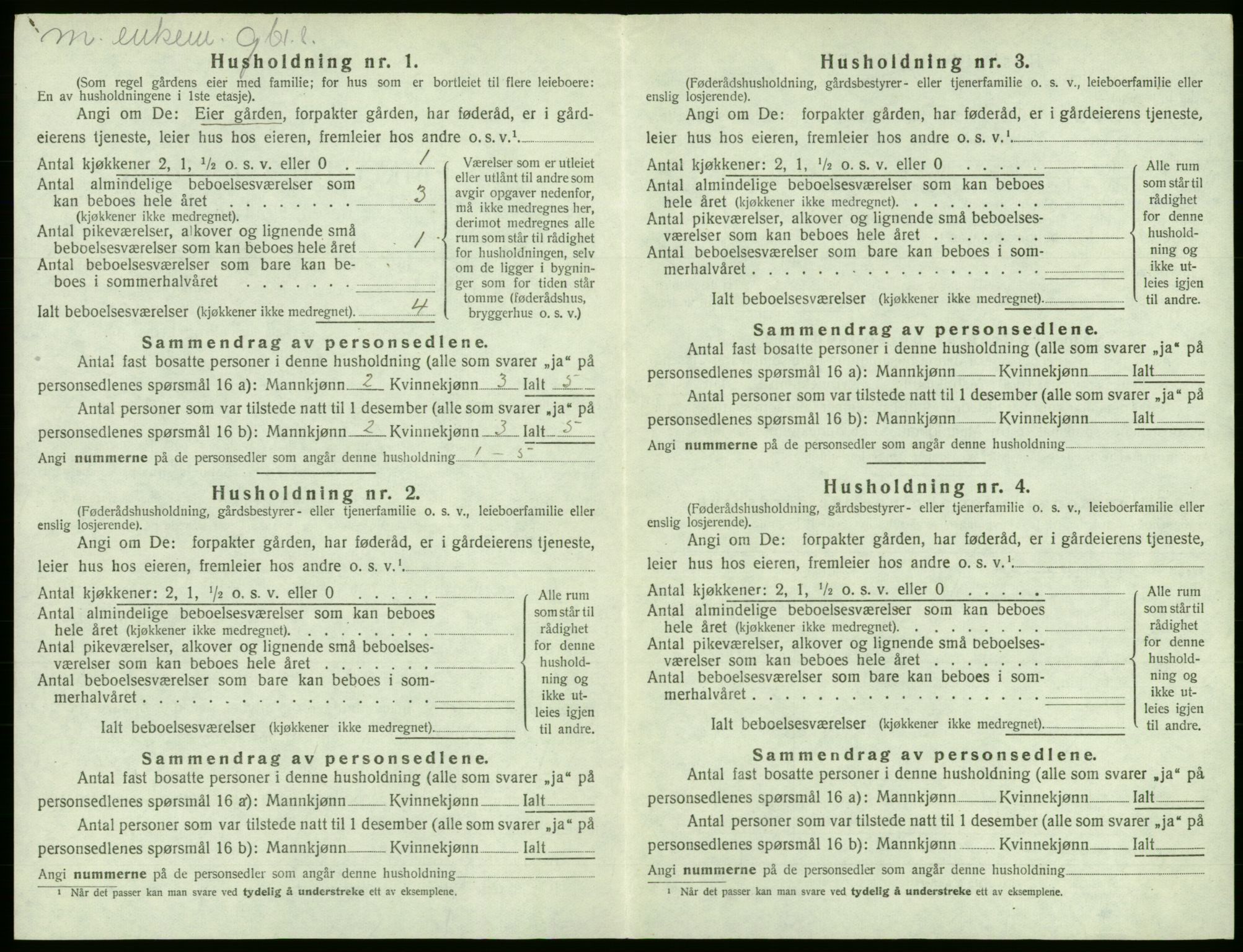 SAB, 1920 census for Sund, 1920, p. 119