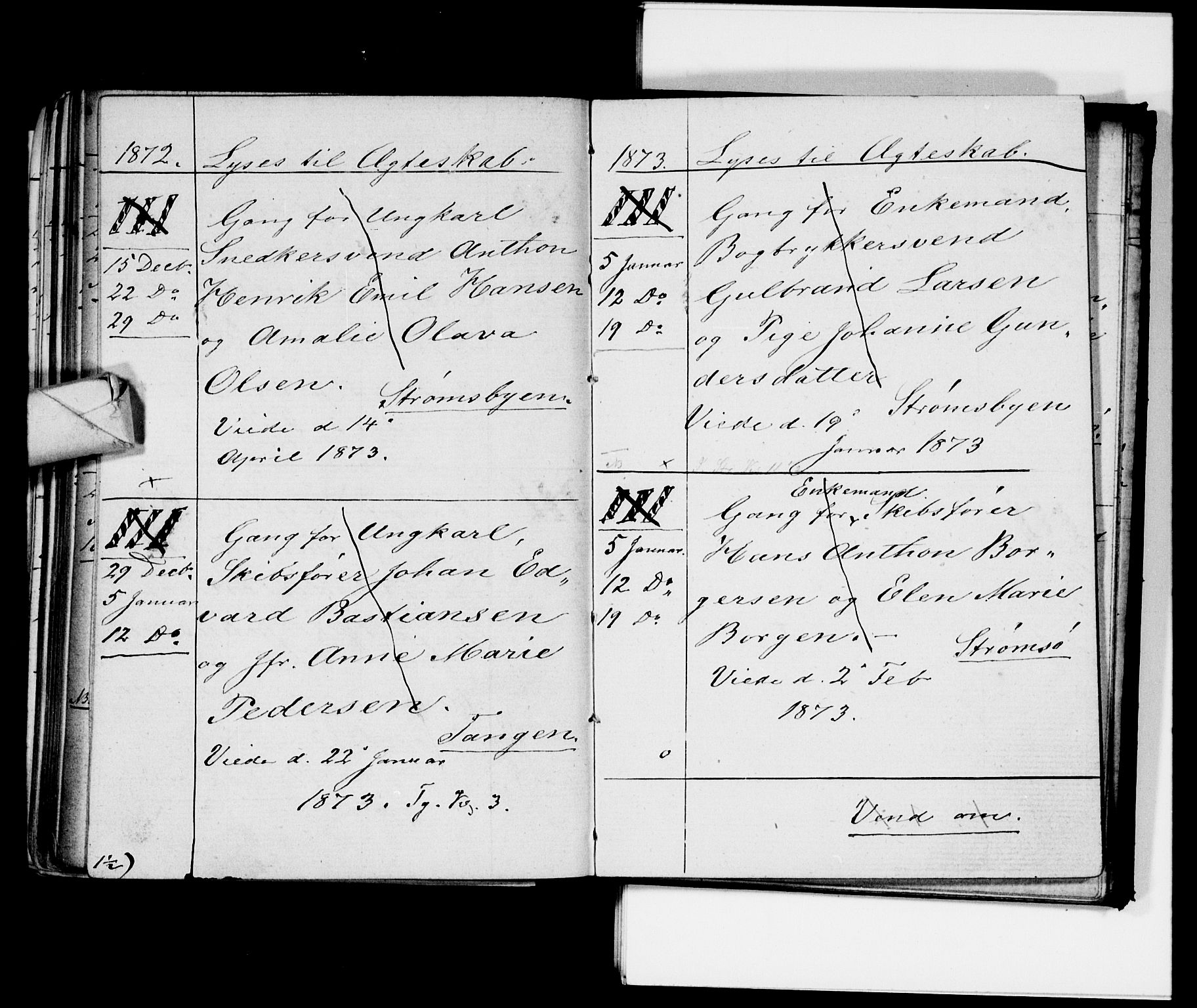 Strømsø kirkebøker, AV/SAKO-A-246/H/Ha/L0003: Banns register no. 3, 1866-1874