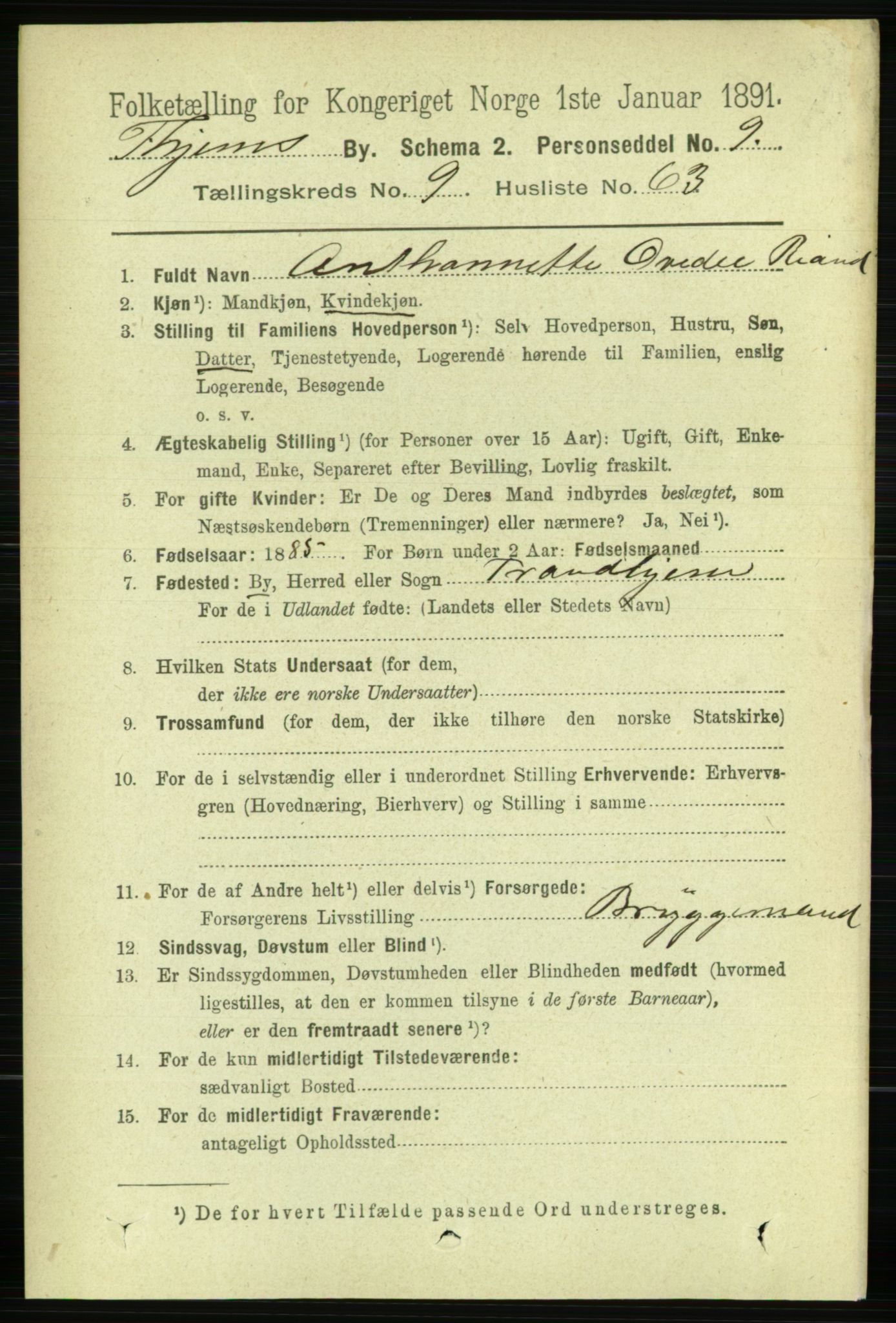 RA, 1891 census for 1601 Trondheim, 1891, p. 8323