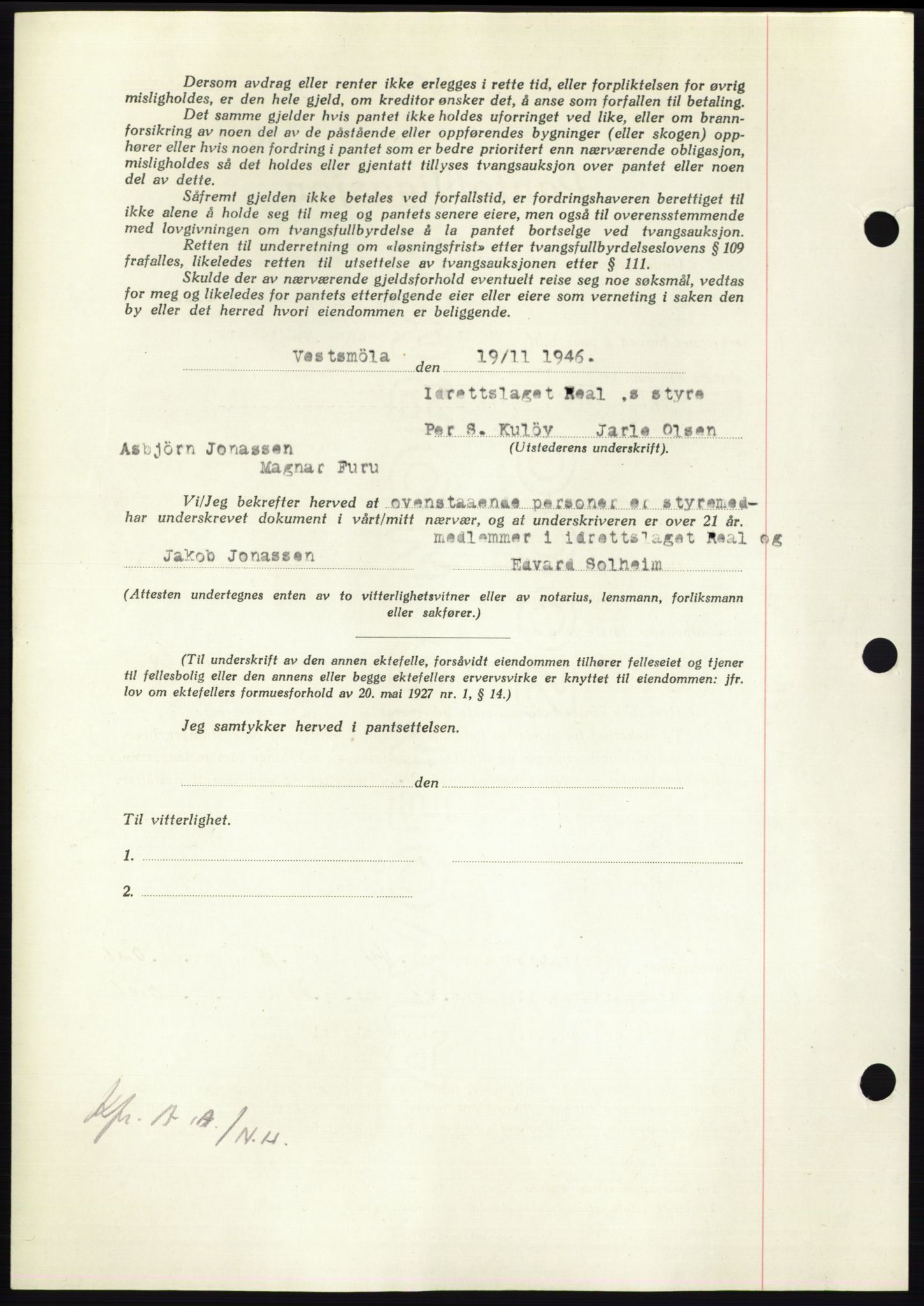 Nordmøre sorenskriveri, AV/SAT-A-4132/1/2/2Ca: Mortgage book no. B95, 1946-1947, Diary no: : 253/1947