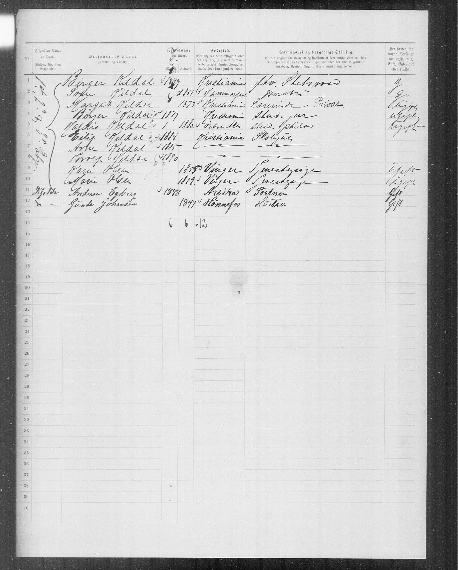 OBA, Municipal Census 1899 for Kristiania, 1899, p. 10592