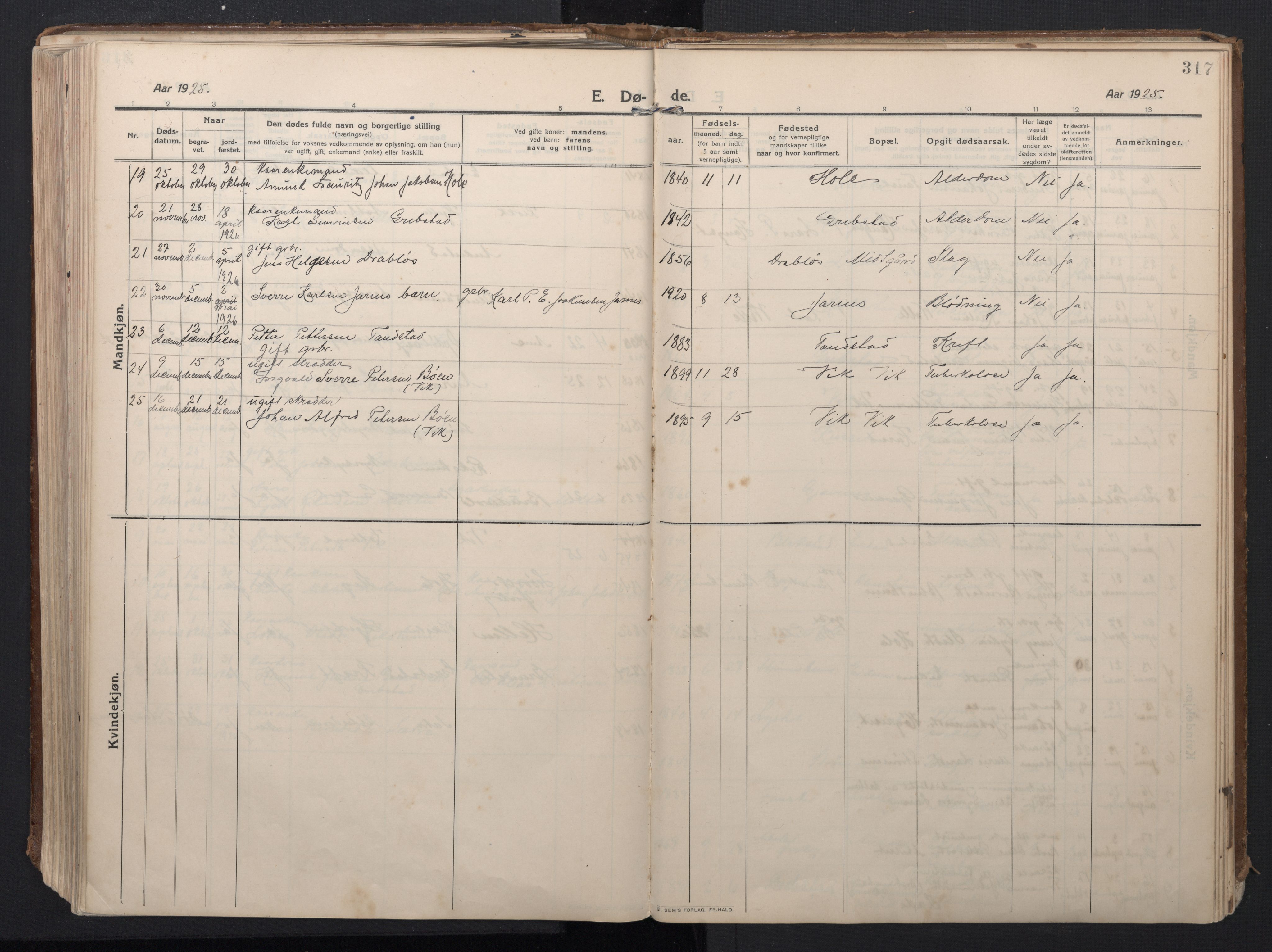 Ministerialprotokoller, klokkerbøker og fødselsregistre - Møre og Romsdal, AV/SAT-A-1454/523/L0337: Parish register (official) no. 523A04, 1911-1929, p. 317