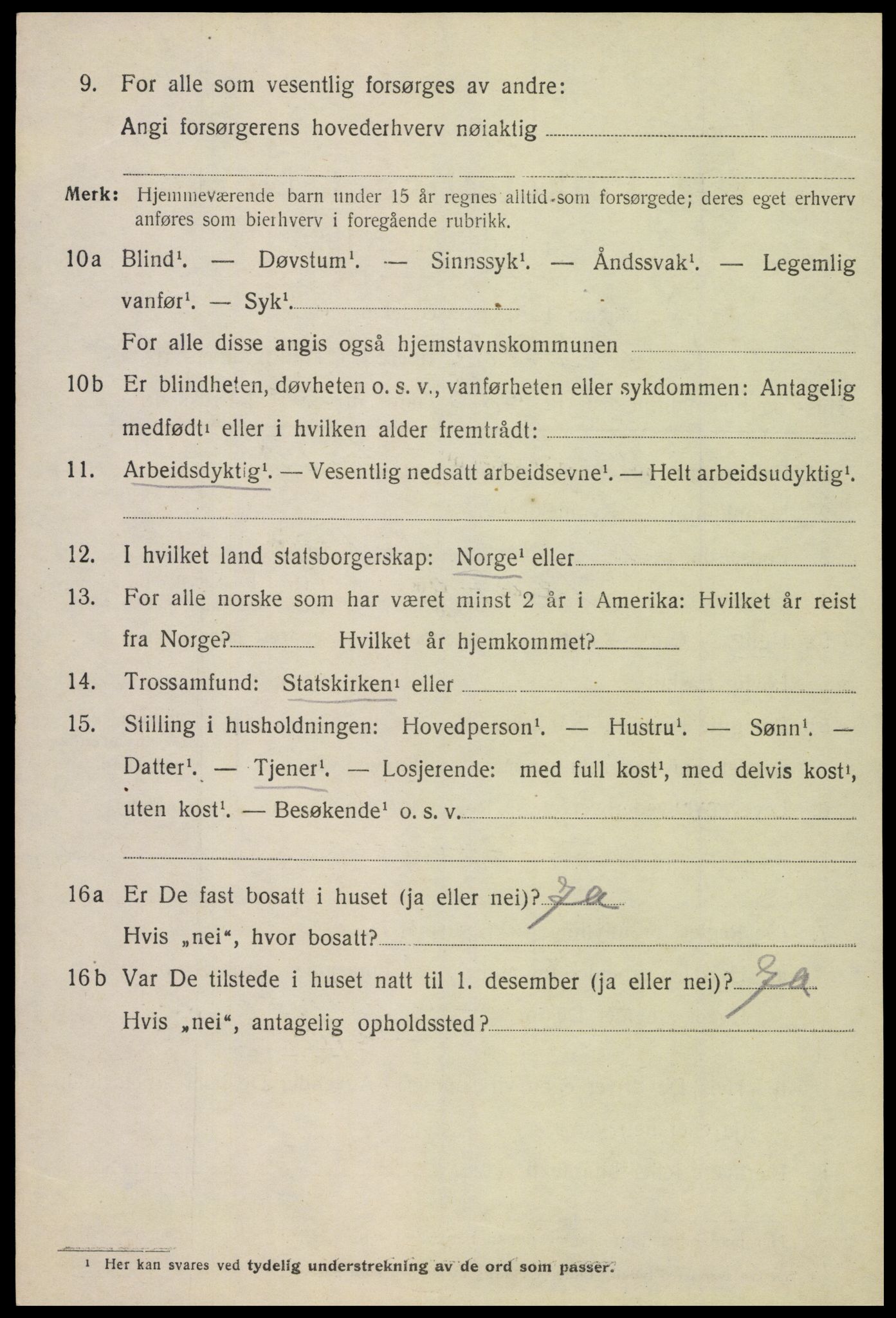 SAH, 1920 census for Stange, 1920, p. 14570