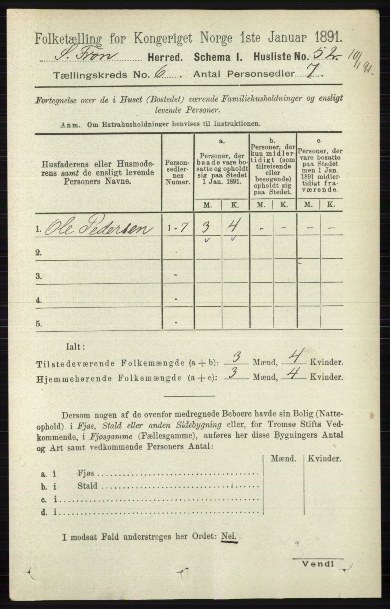 RA, 1891 census for 0519 Sør-Fron, 1891, p. 2573