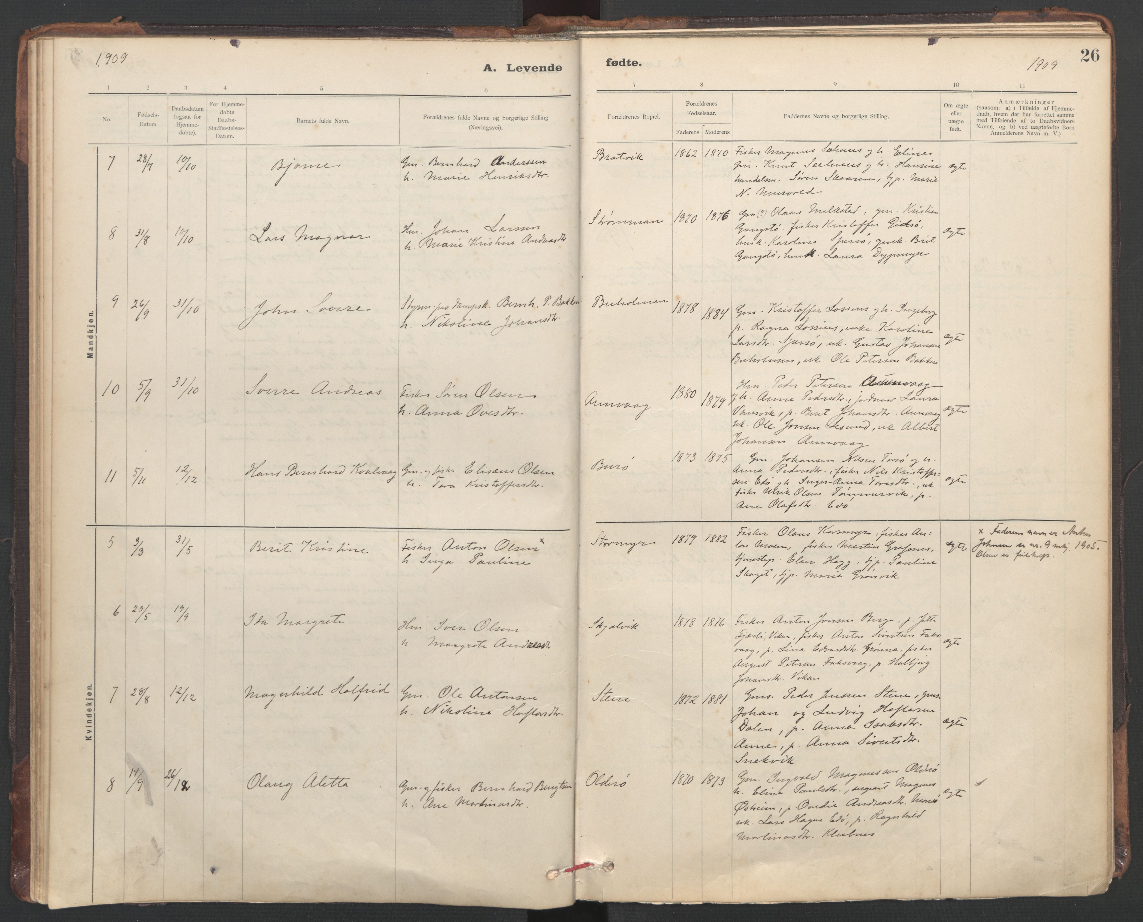 Ministerialprotokoller, klokkerbøker og fødselsregistre - Sør-Trøndelag, SAT/A-1456/635/L0552: Parish register (official) no. 635A02, 1899-1919, p. 26