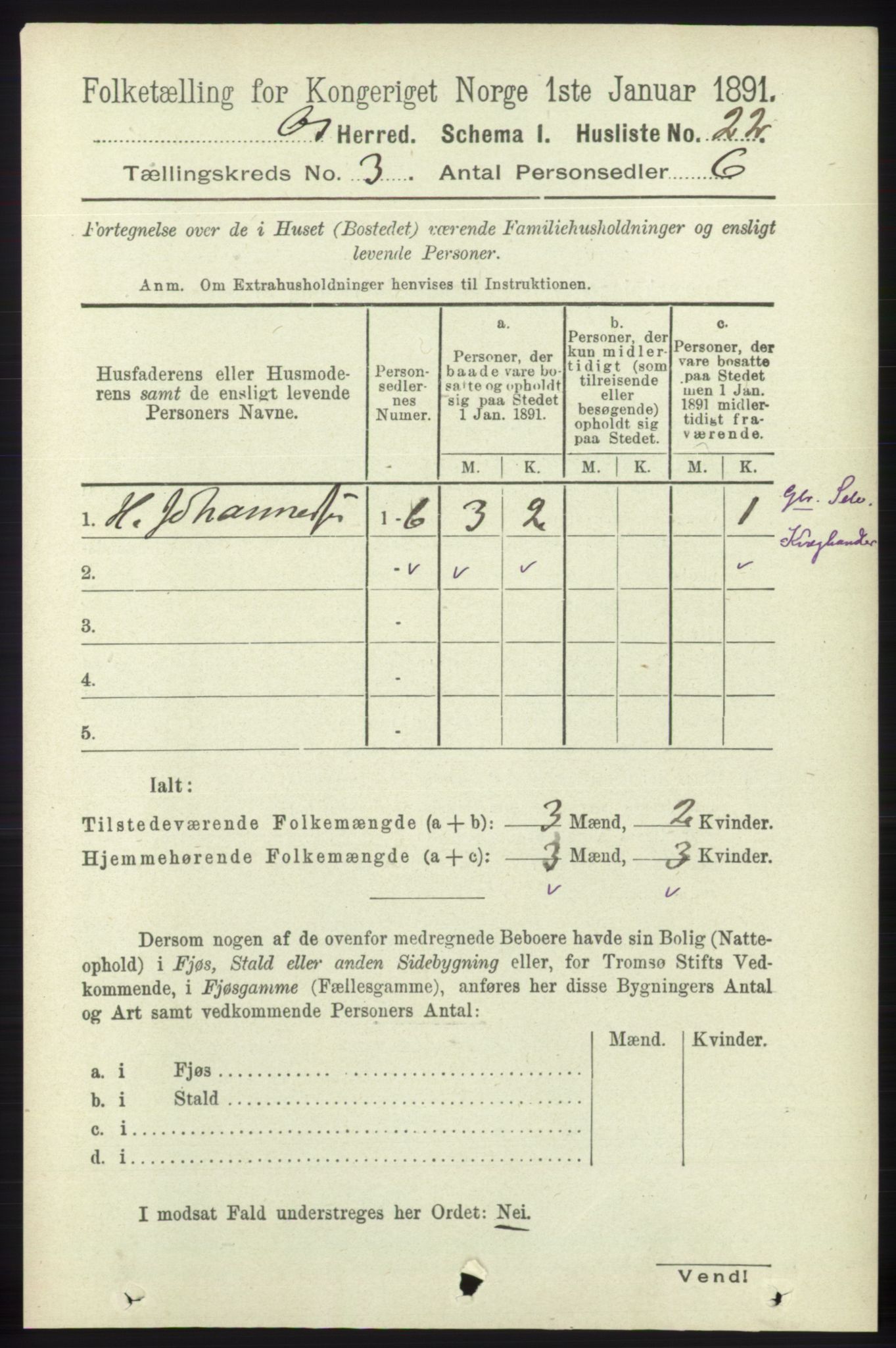 RA, 1891 census for 1243 Os, 1891, p. 880