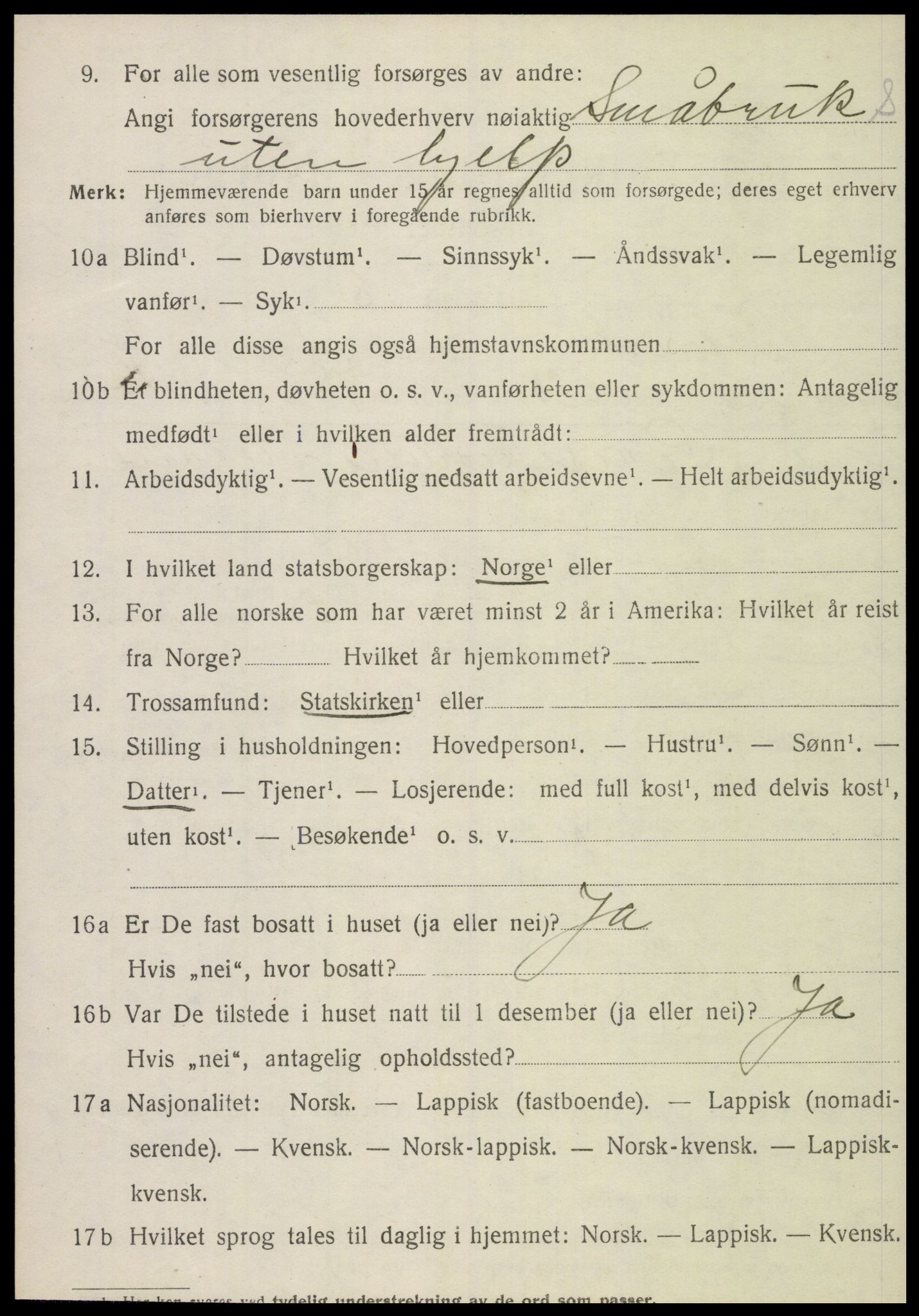 SAT, 1920 census for Brønnøy, 1920, p. 2221