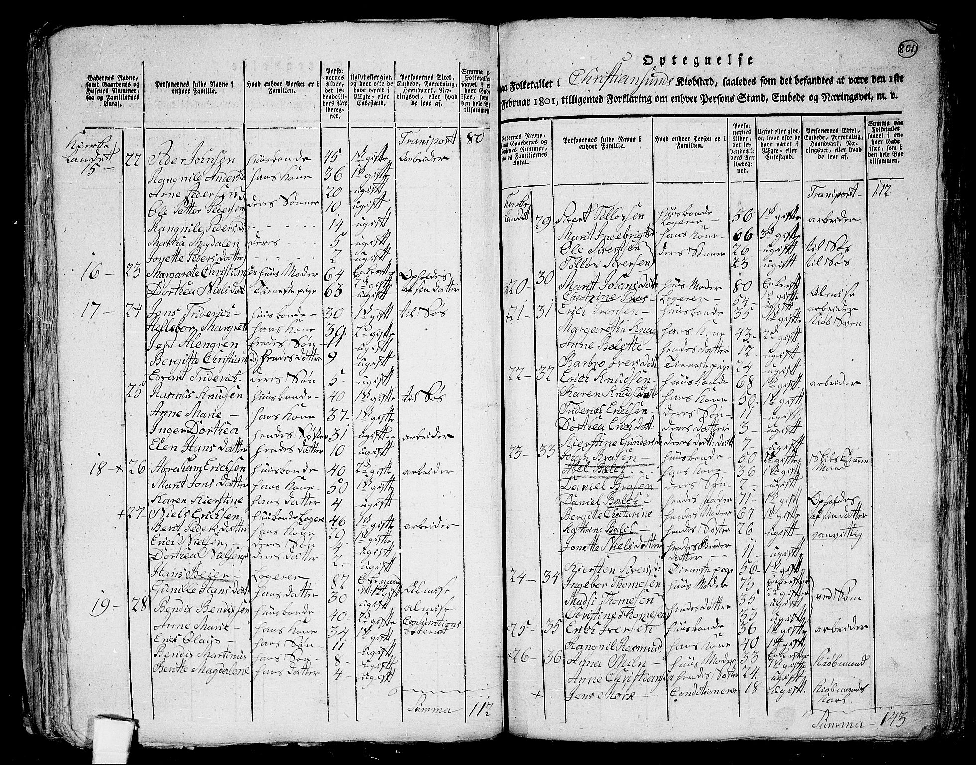 RA, 1801 census for 1553P Kvernes, 1801, p. 800b-801a
