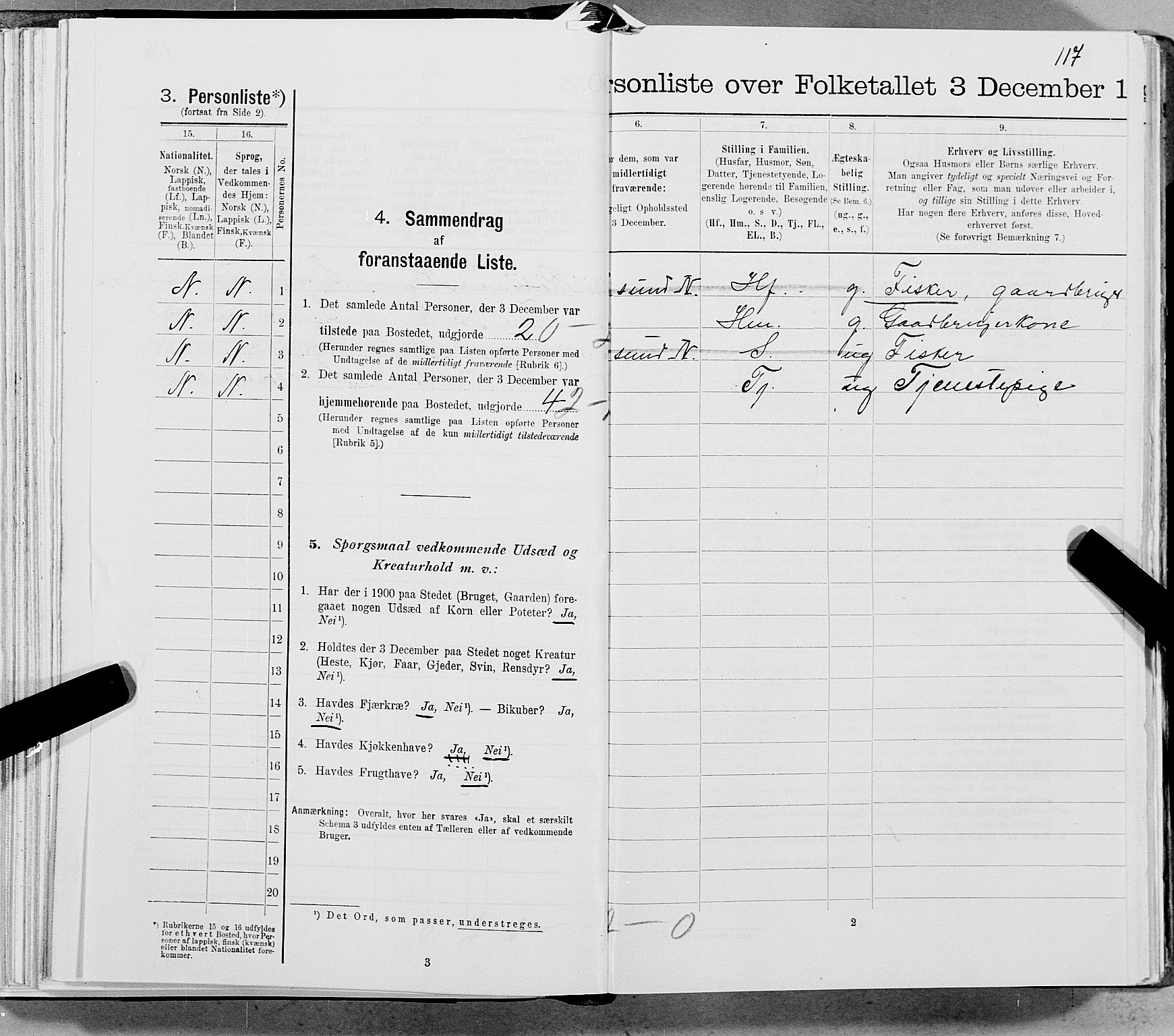 SAT, 1900 census for Gildeskål, 1900, p. 1626