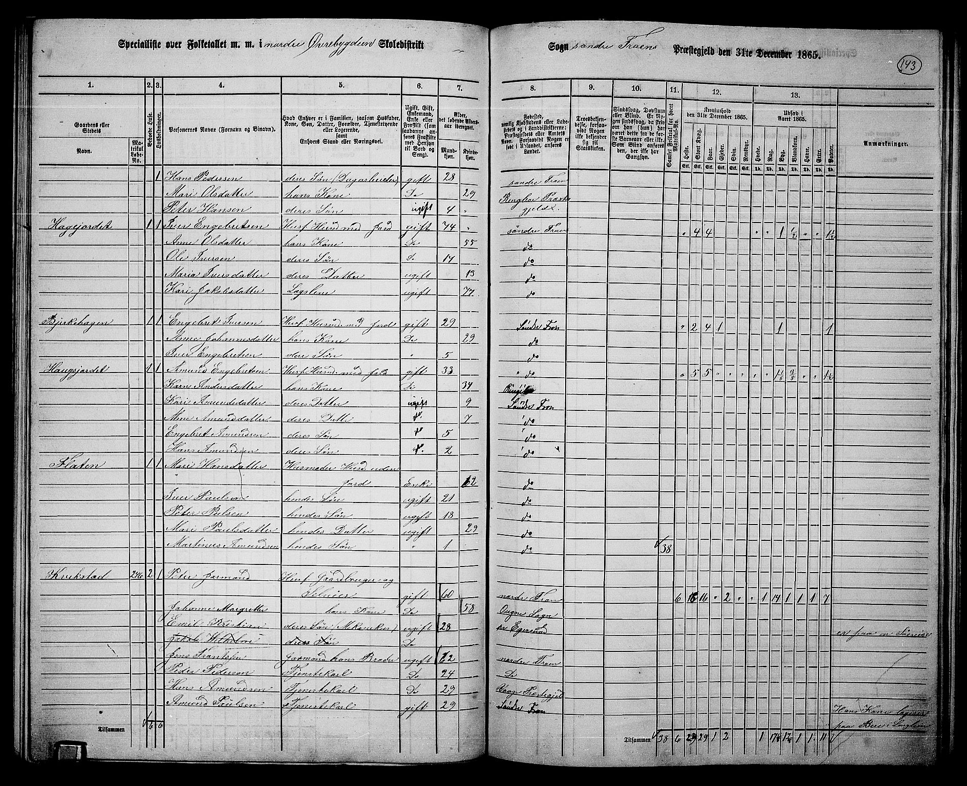 RA, 1865 census for Sør-Fron, 1865, p. 114