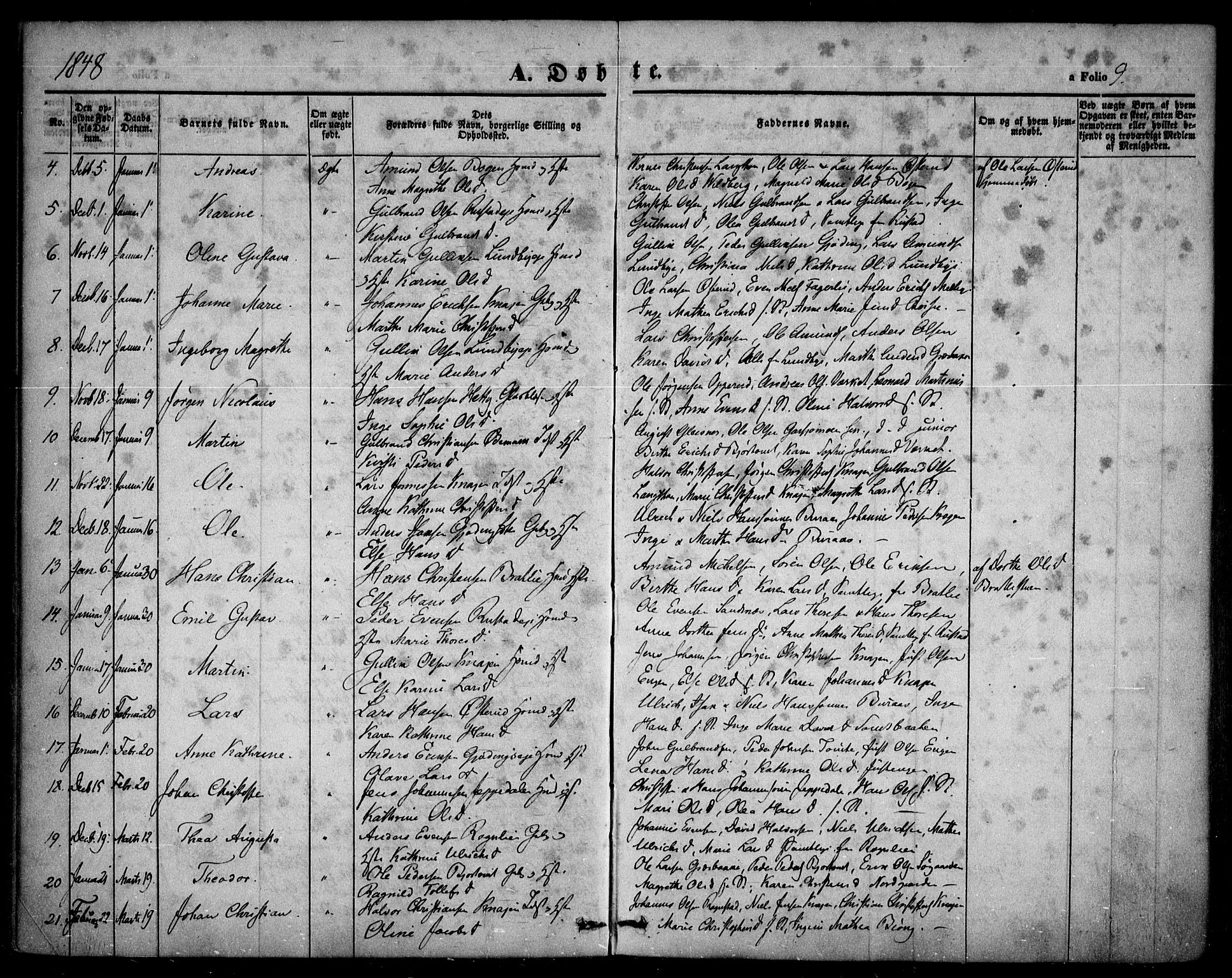 Hurdal prestekontor Kirkebøker, AV/SAO-A-10889/F/Fa/L0005: Parish register (official) no. I 5, 1846-1859, p. 9